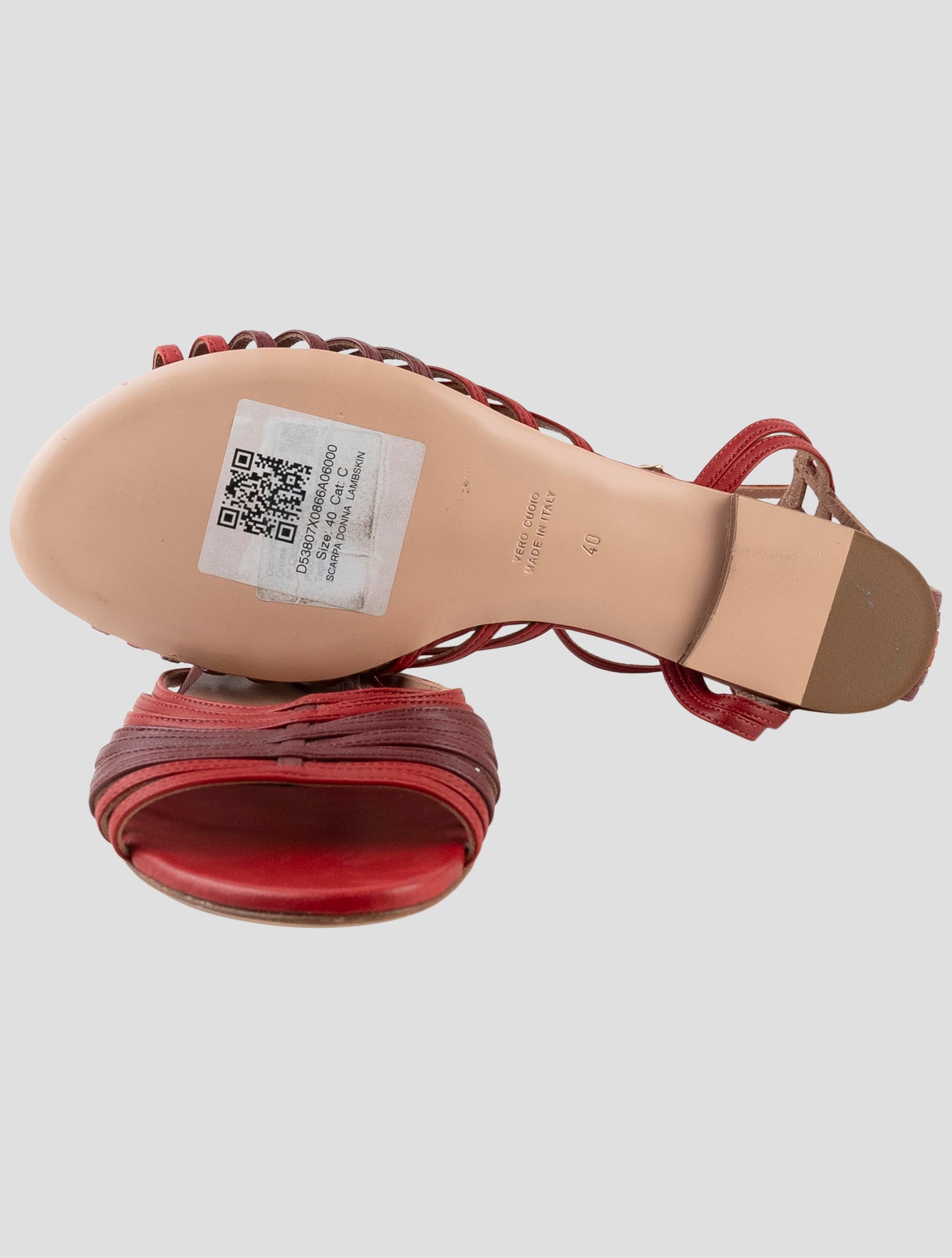 Kiton Red Leather Slingback