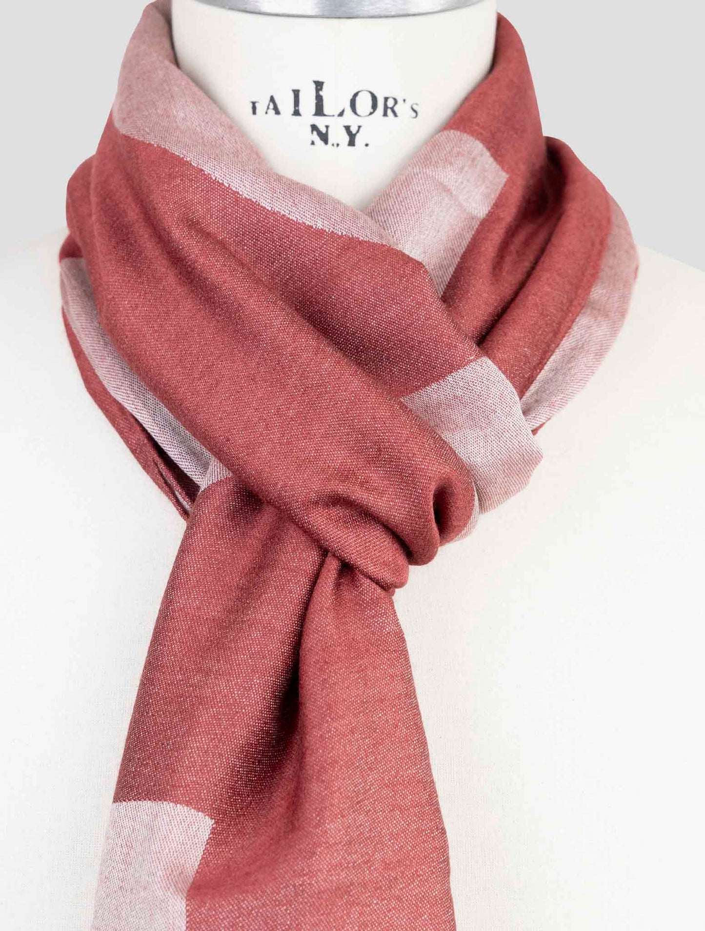 Kiton Red Cashmere Silk Scarf