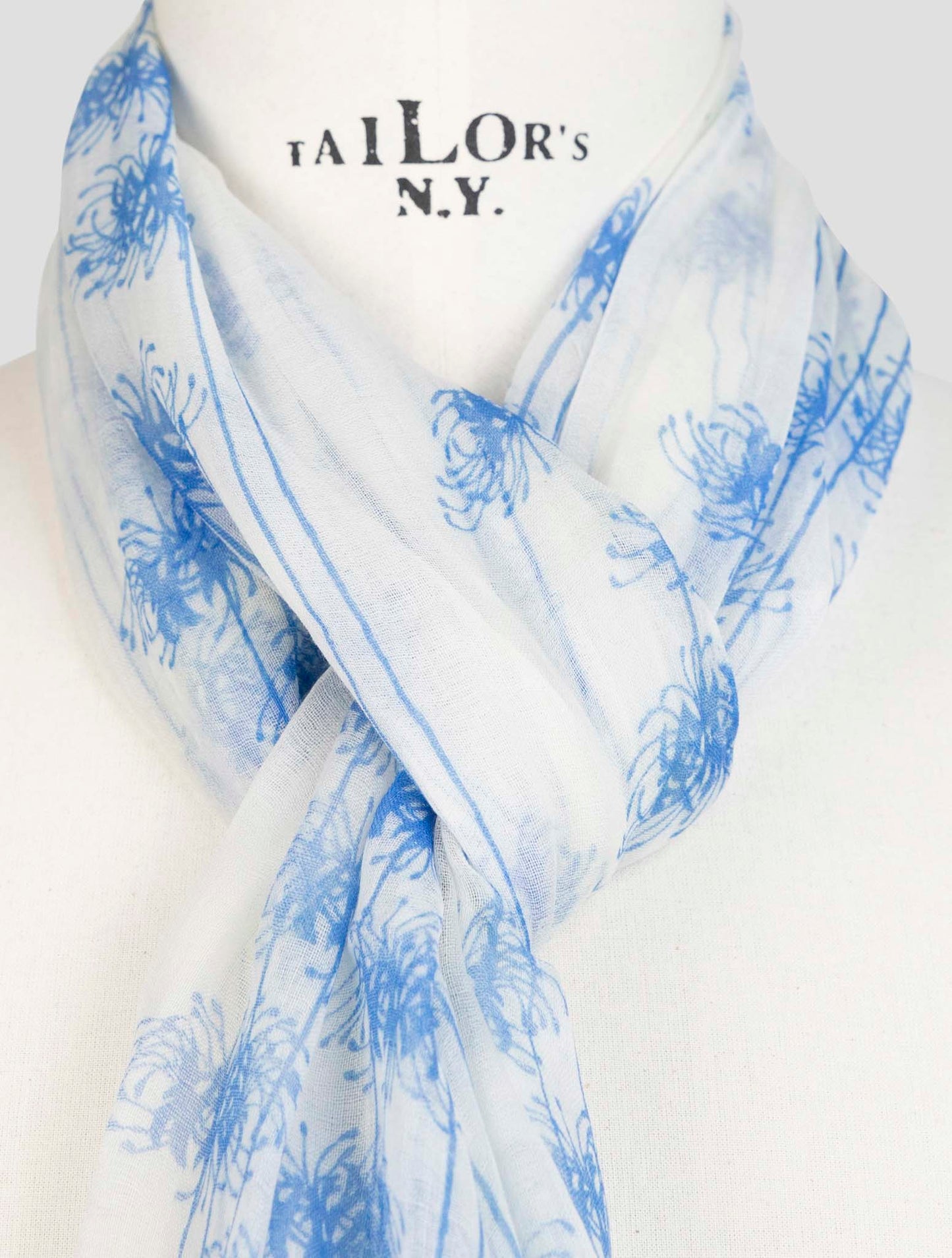 Kiton Blue Cashmere Scarf