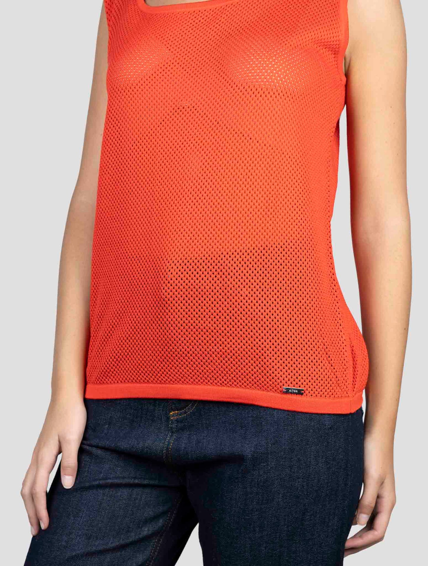 Kiton Red Silk Tank Top