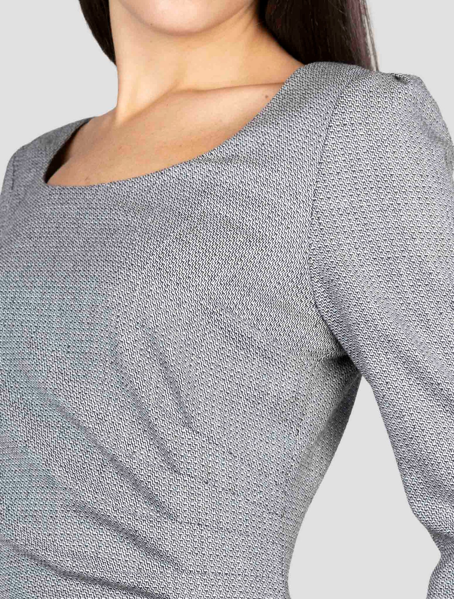 Kiton Gray Virgin Wool Ea Dress