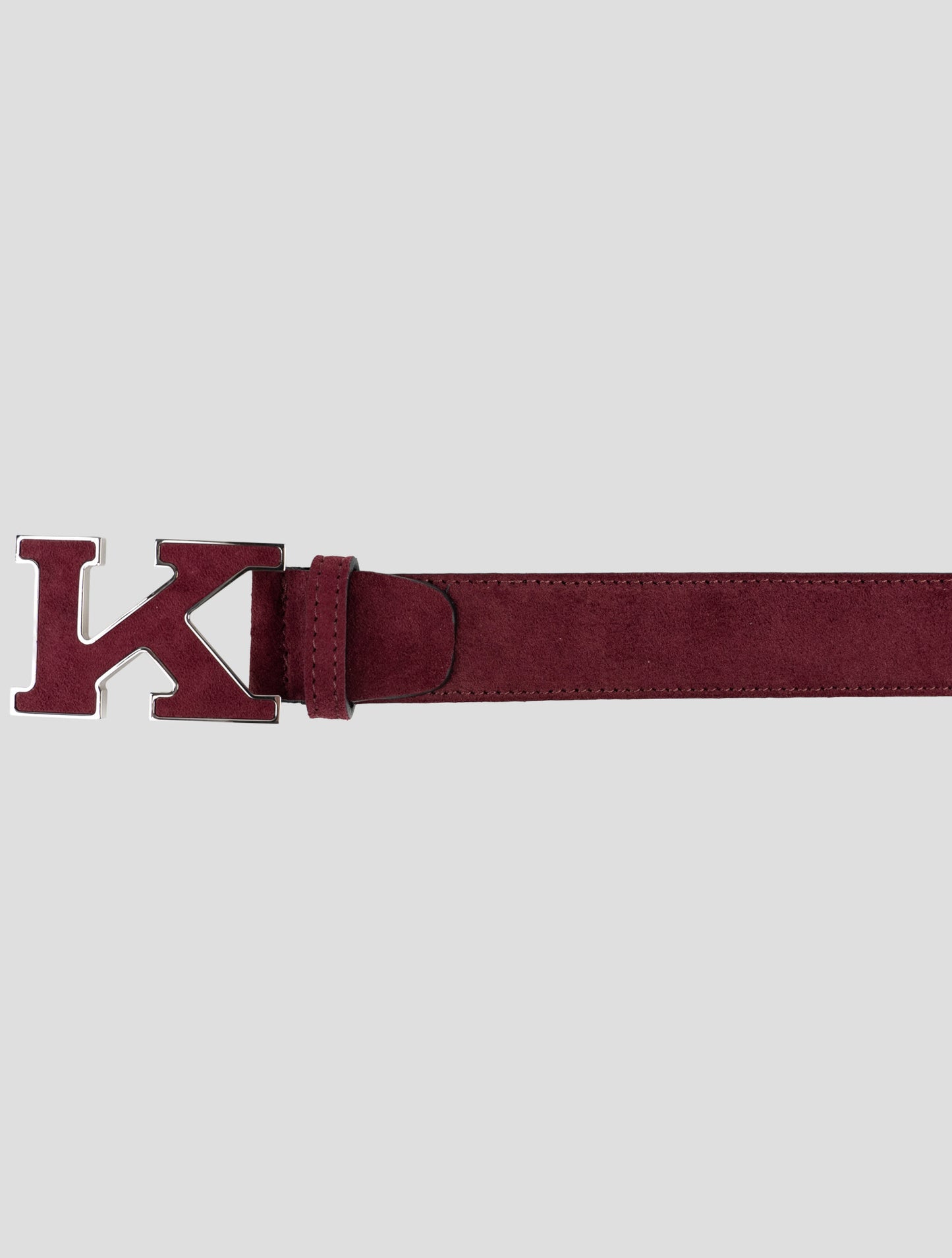 Kiton Burgundy Leather Suede Belt