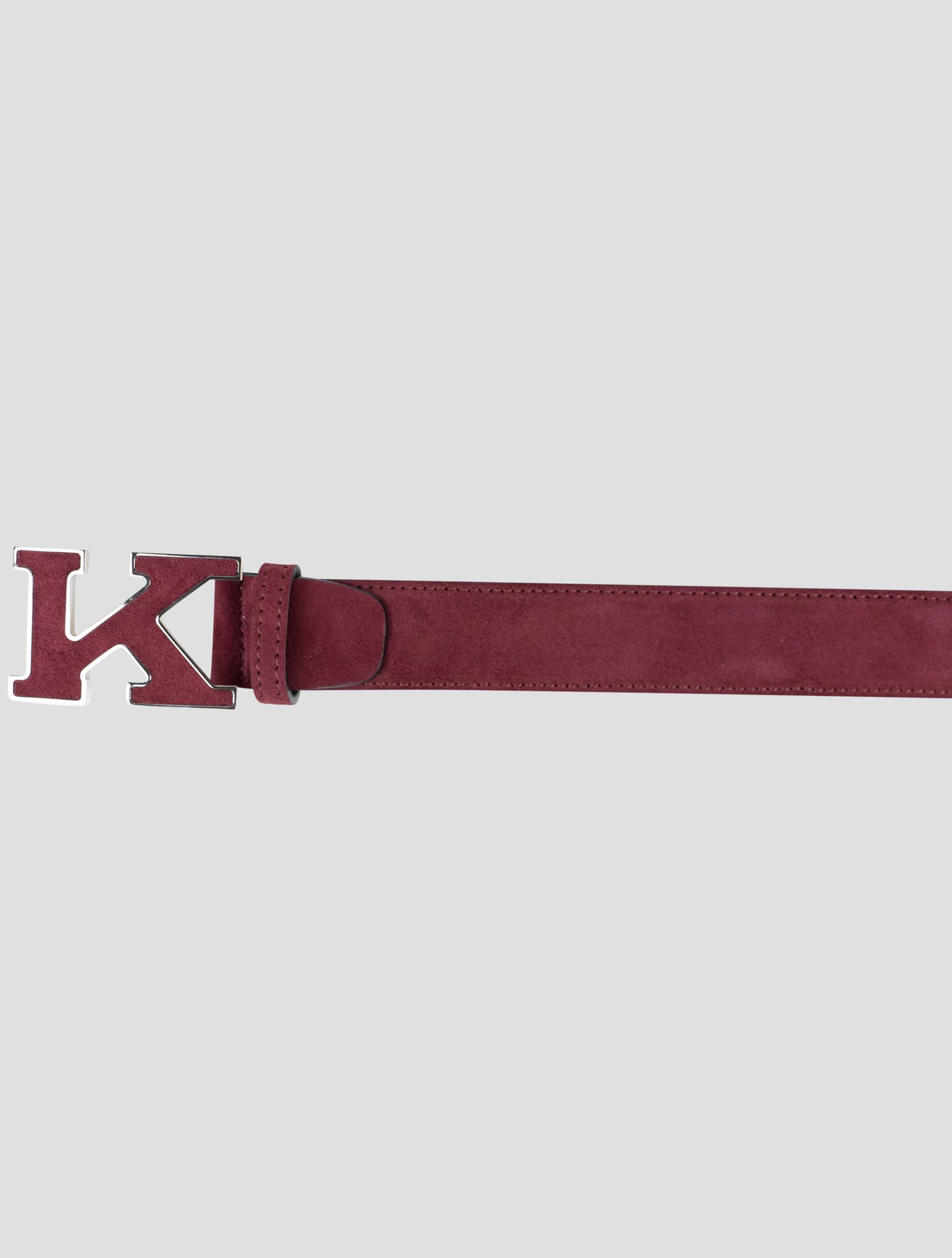 Kiton Burgundy Leather Suede Belt