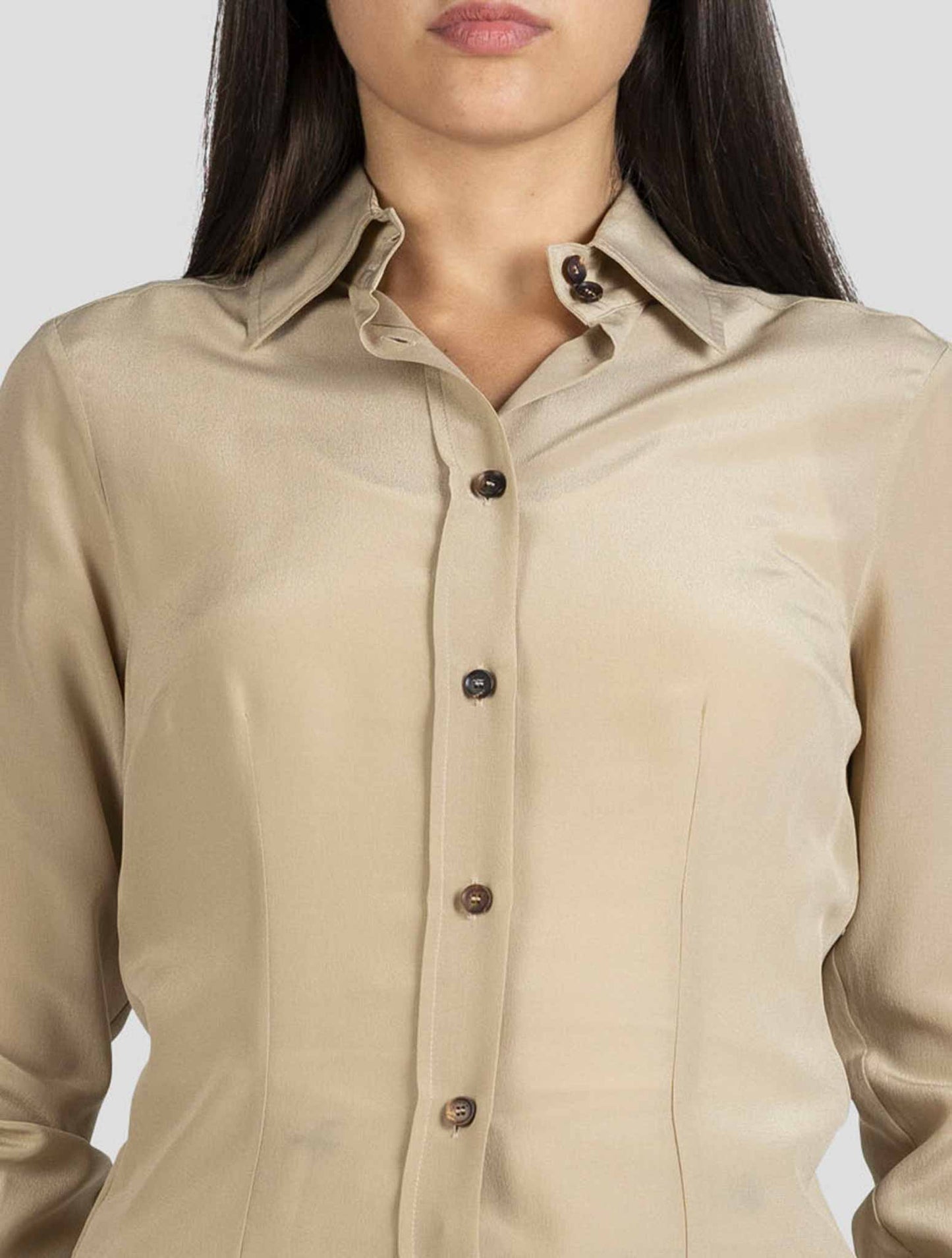 Kiton Brown Silk Shirt