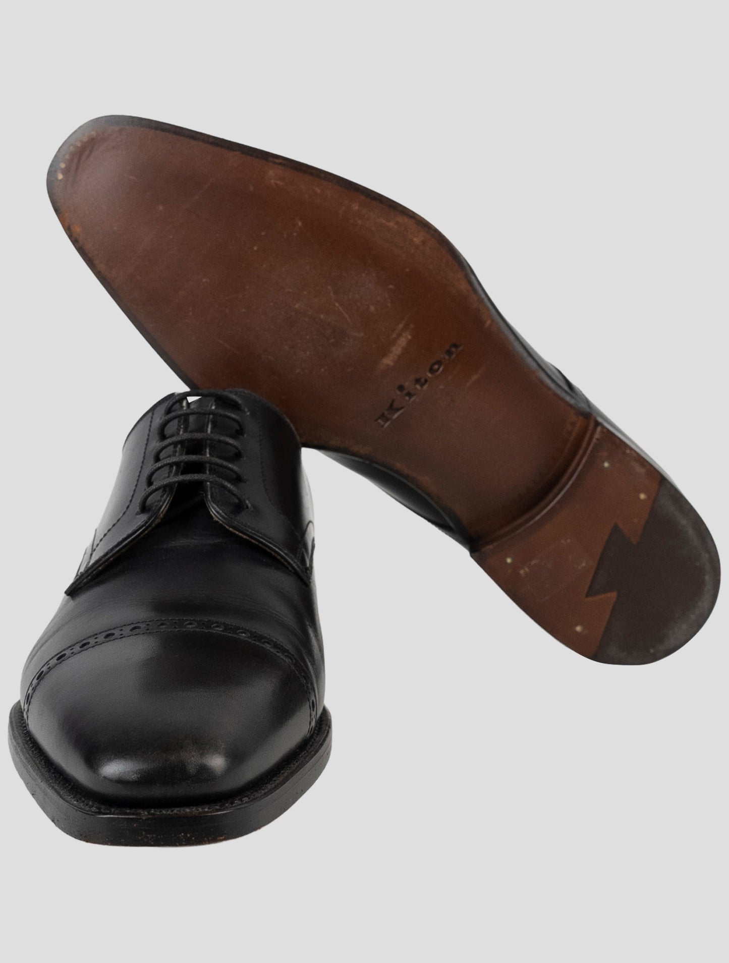 Kiton Black Leather Dress Shoes