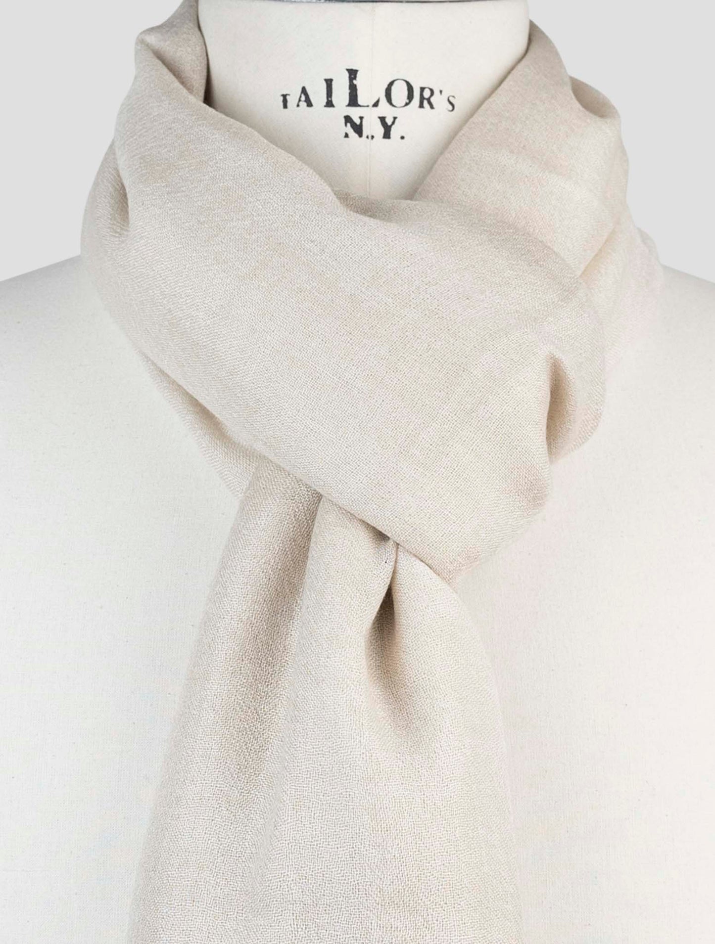 Kiton Beige Cashmere Silk Scarf