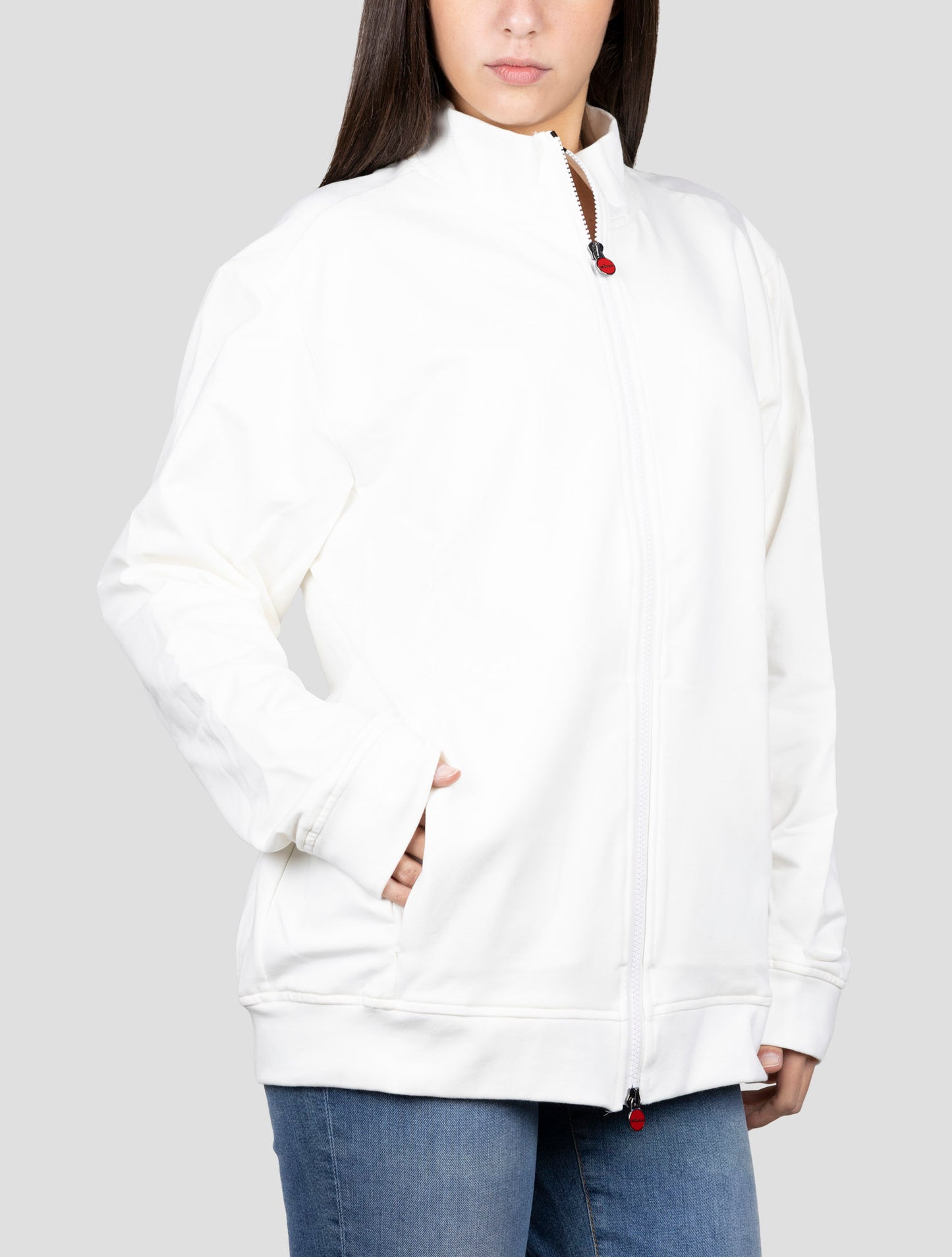 Kiton White Cotton Ea Sweater Full Zip