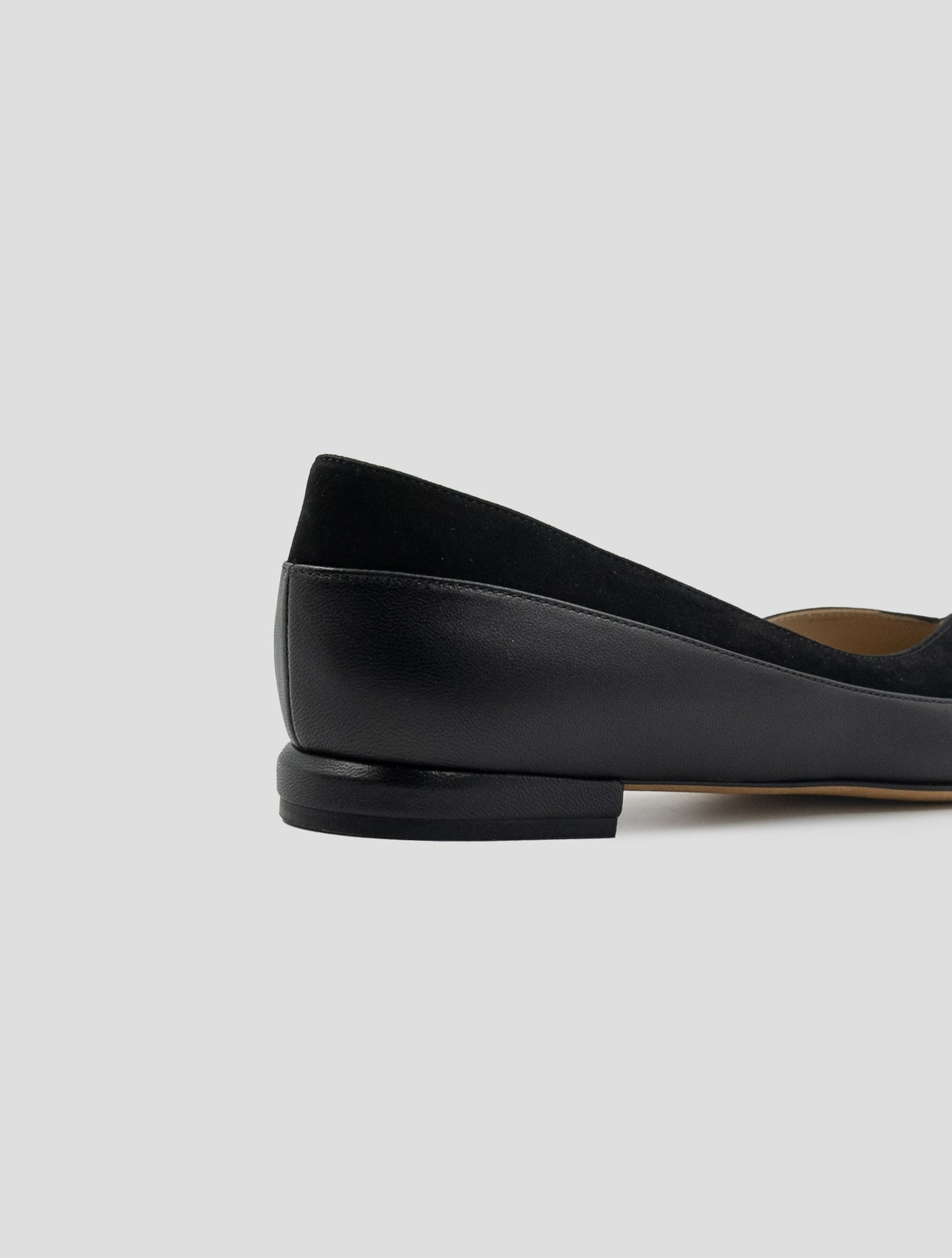 Kiton Black Leather Suede Leather Ballerina