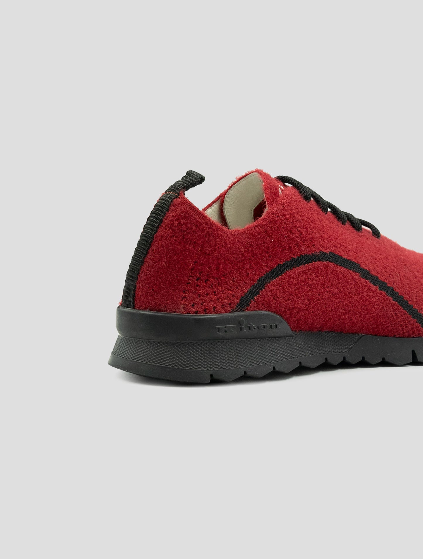 Kiton Red Black Pl Pa Wool Sneakers