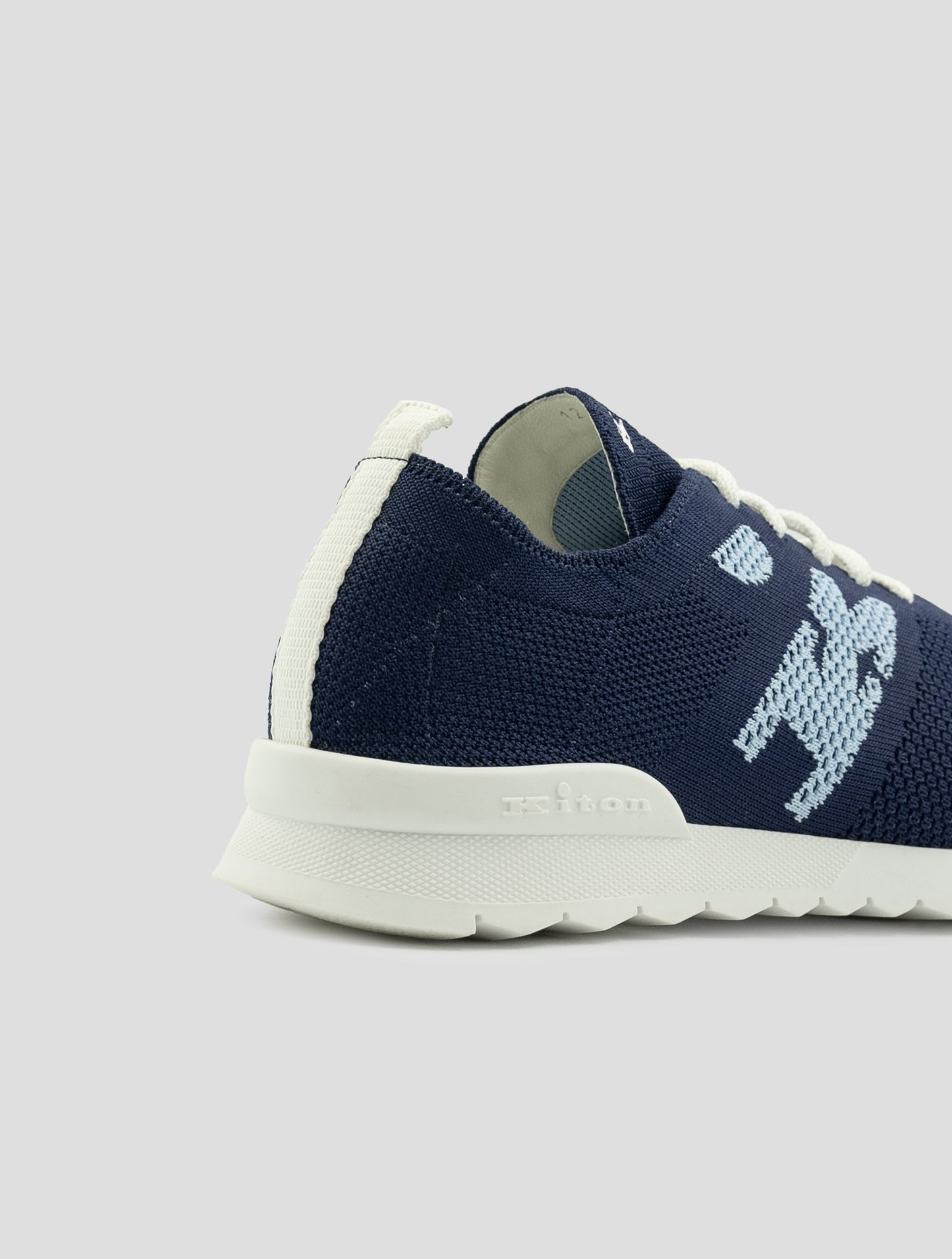 Kiton Blue Light Blue Cotton Ea Sneakers