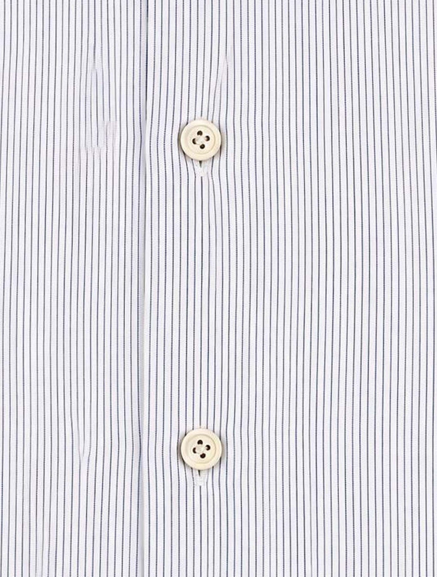 Kiton White Blue Cotton Shirt