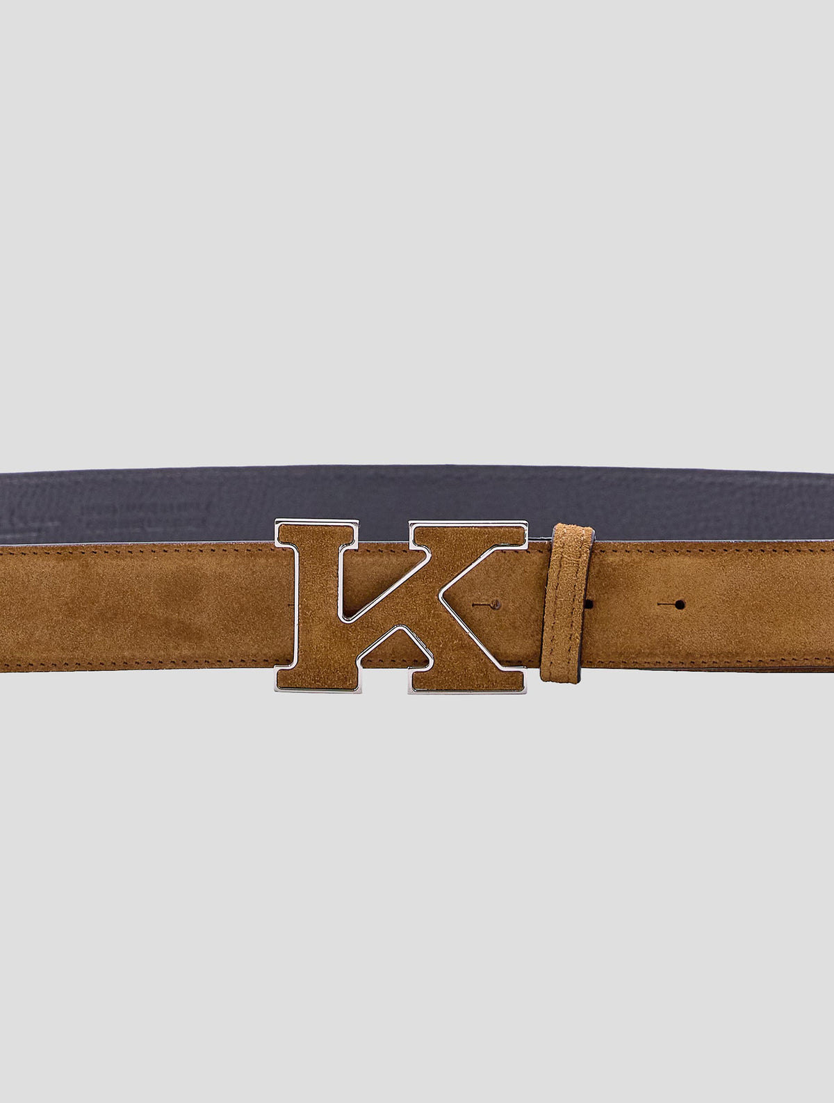 Kiton Brown Leather Suede Belt