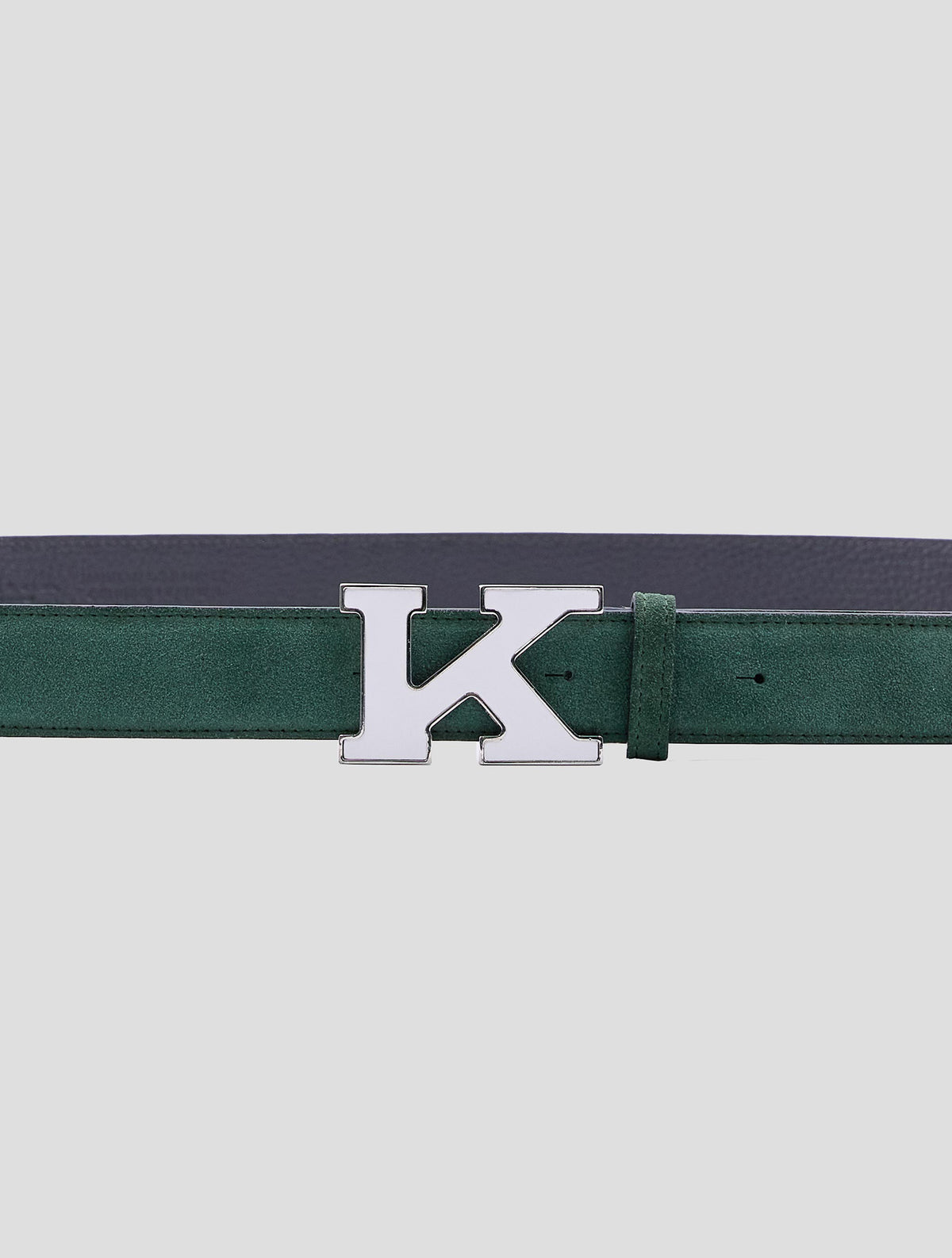 Kiton Green Leather Suede Belt