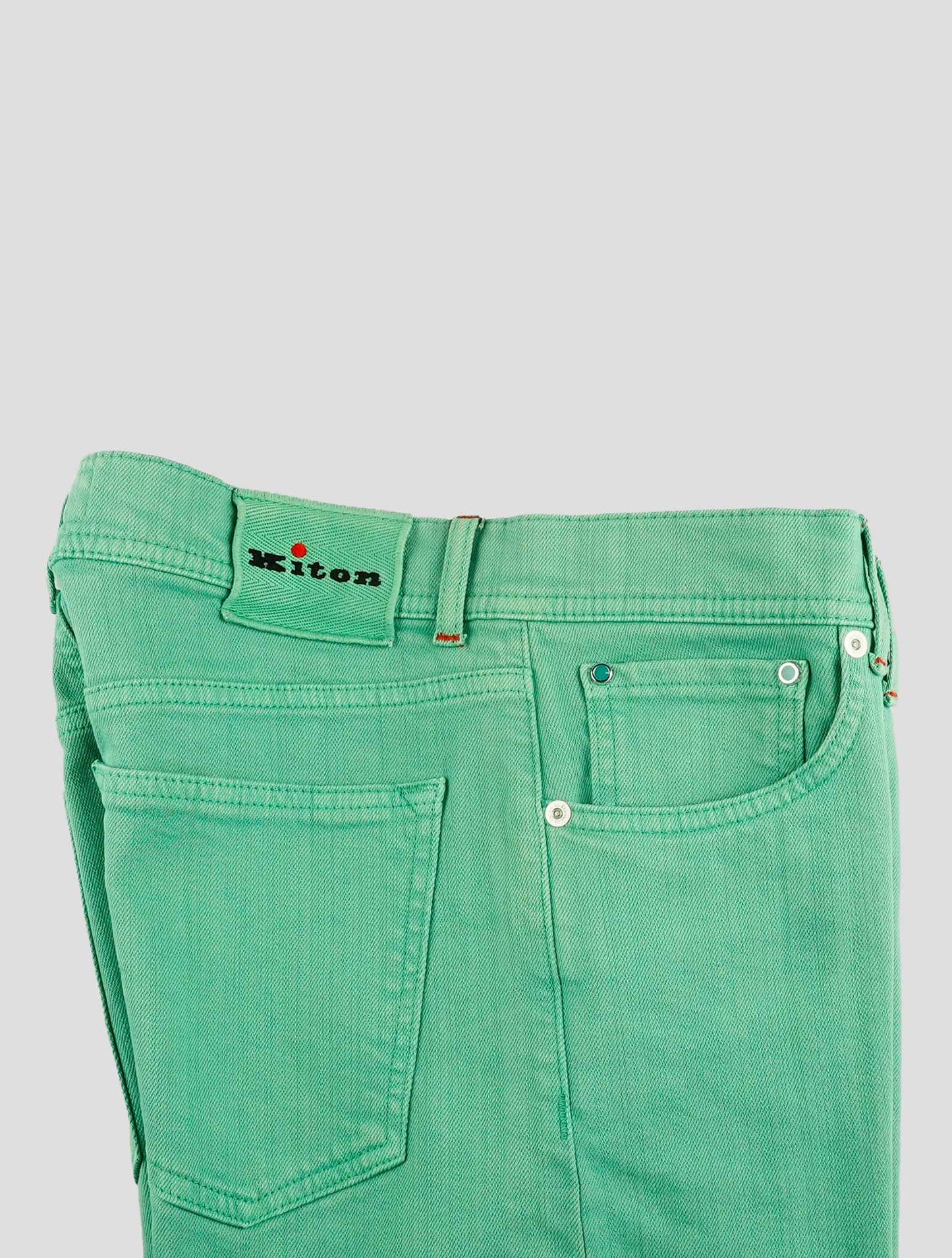Kiton Green Cotton Ea Jeans