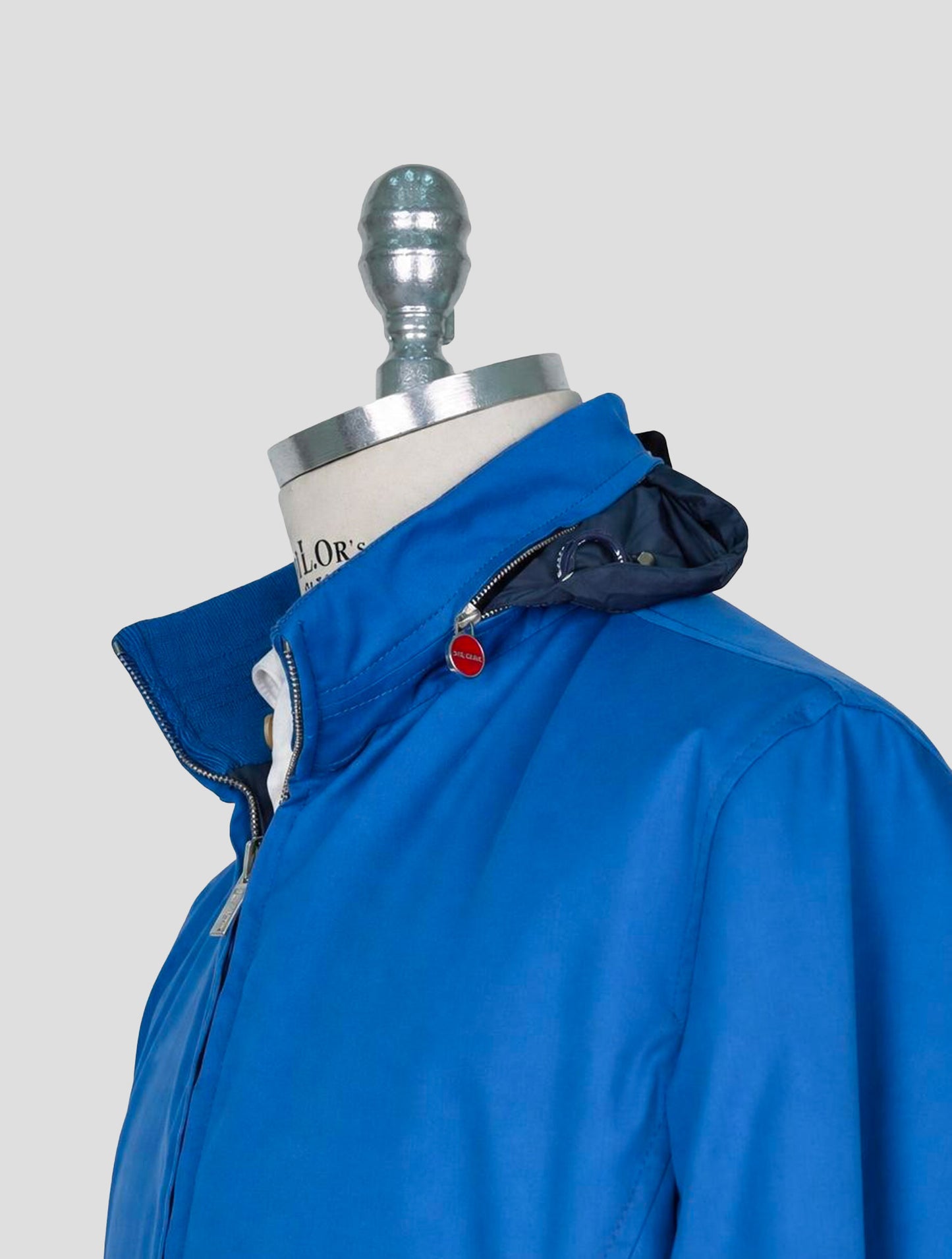 Kiton Blue Cotton Wool Pl Coat