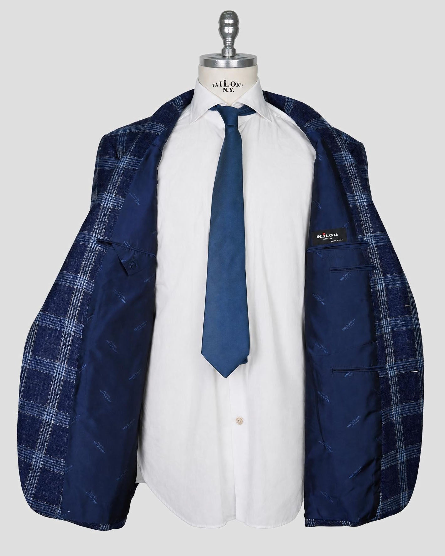 Kiton Blue Cashmere Silk Linen Blazer