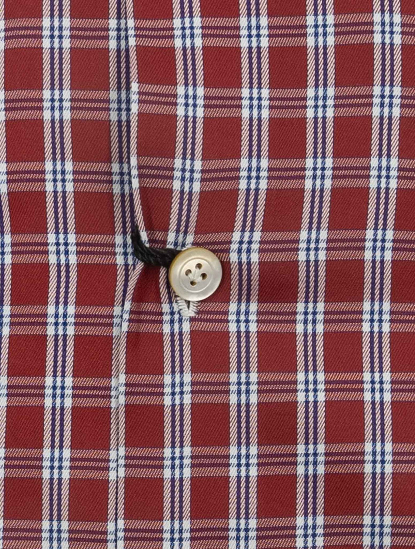 Kiton Red White Cotton Shirt