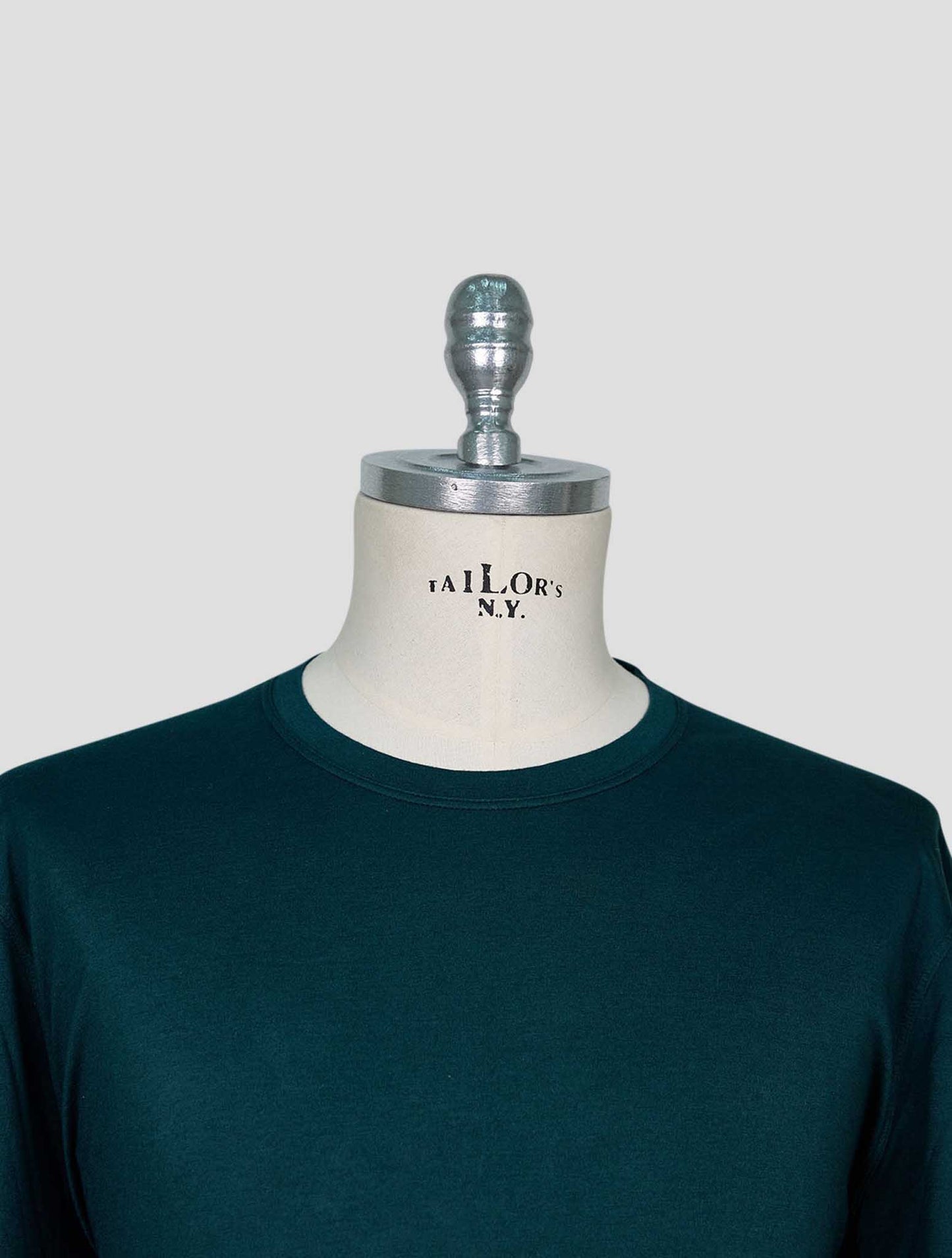 Kiton Green Cotton Cashmere T-Shirt Long Sleeve