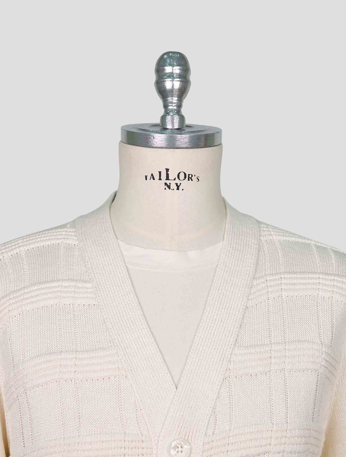 Kiton White Cotton Silk Cardigan