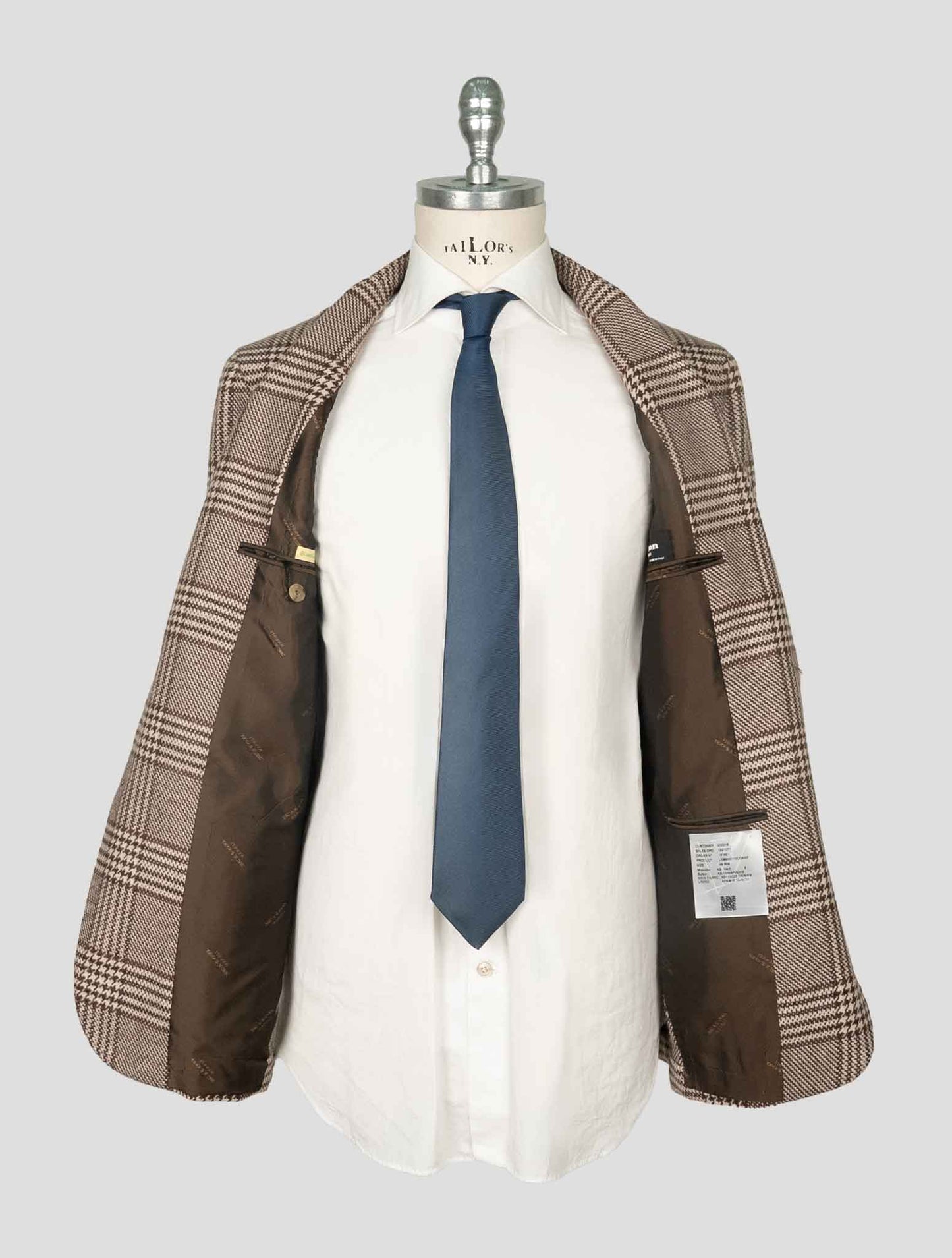 Kiton Brown White Cashmere Blazer