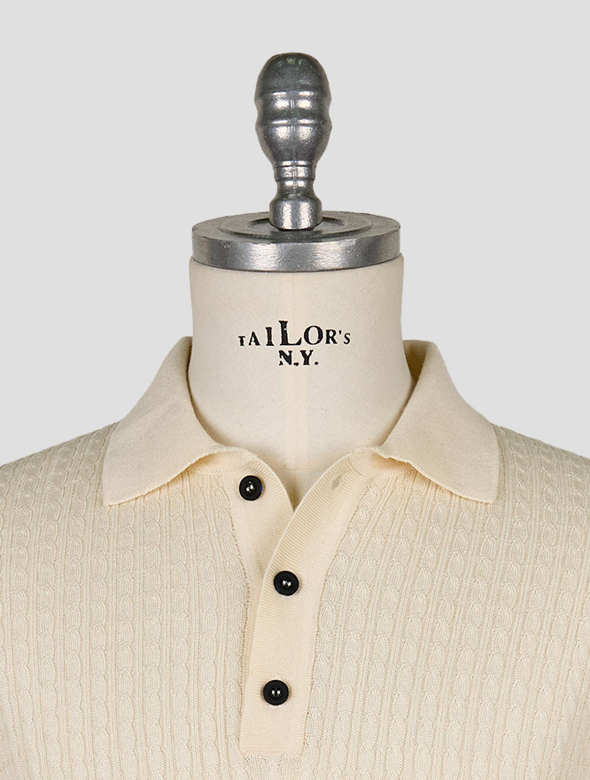 Kiton Knt White Virgin Wool Silk Polo