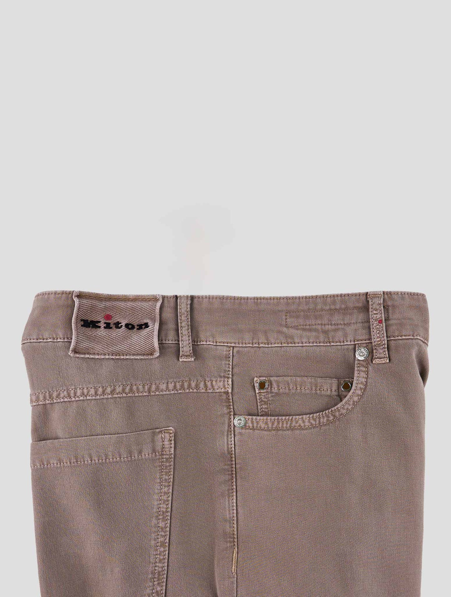 Kiton Taupe Cotton Ea Jeans