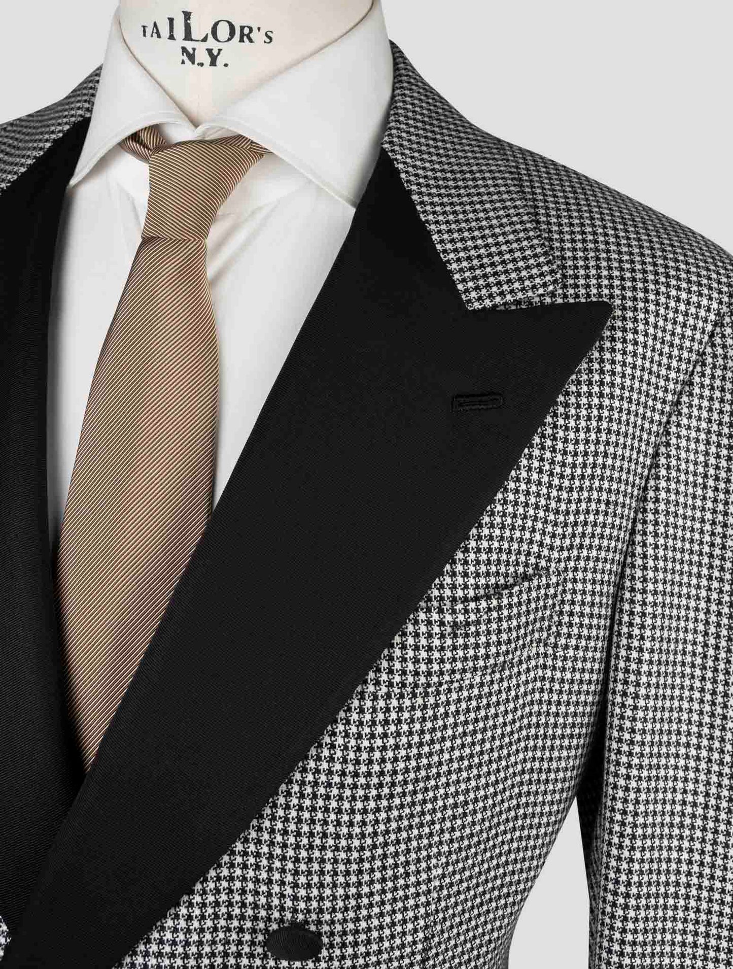 Kiton Black White Cashmere Silk Linen Smoking Blazer