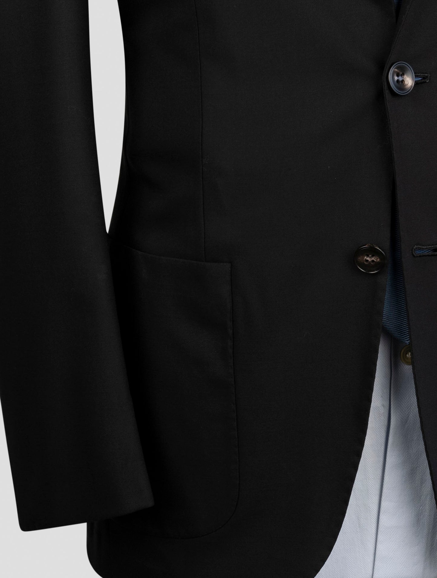 Kiton Black Virgin Wool Ea Blazer