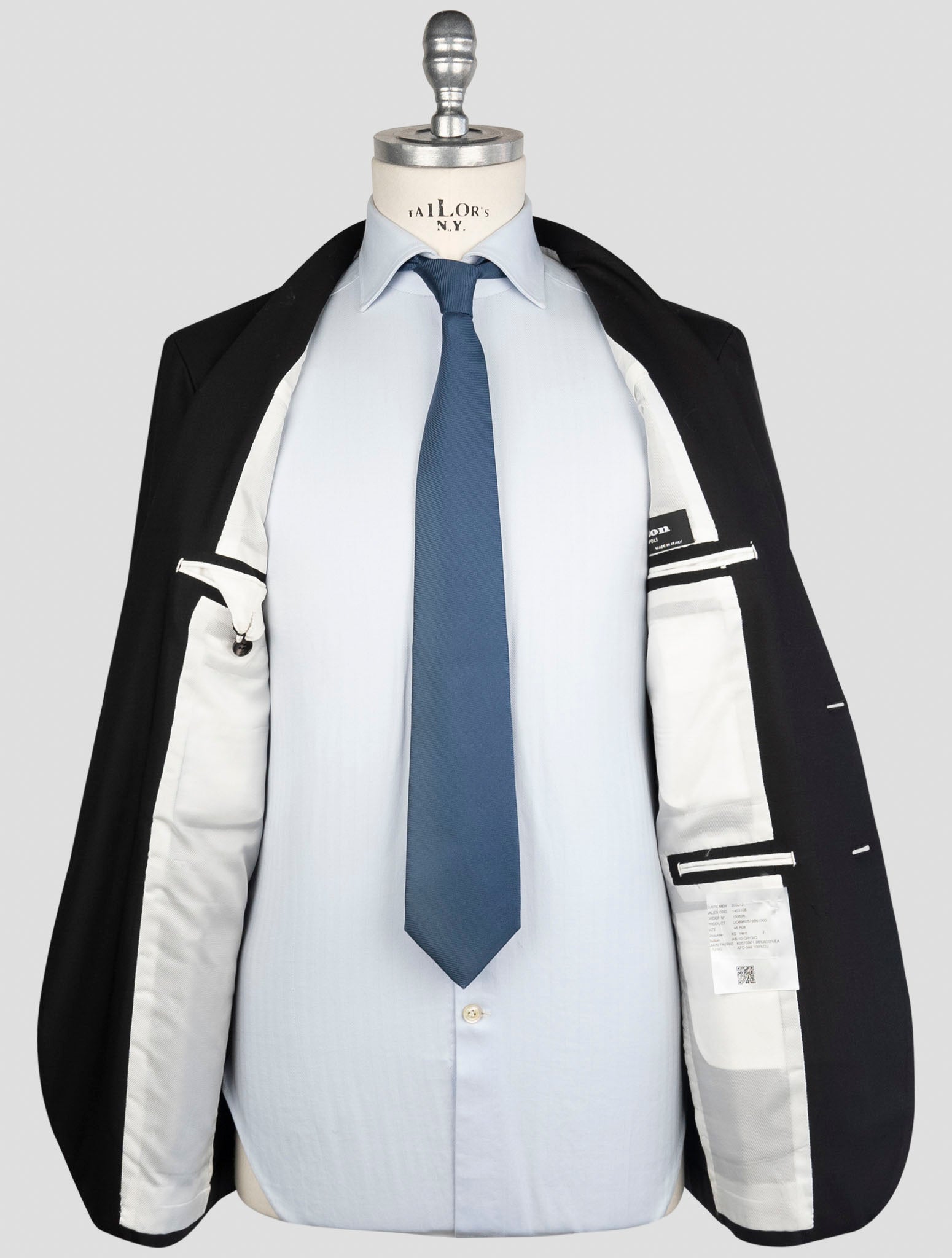 Kiton Black Virgin Wool Ea Blazer