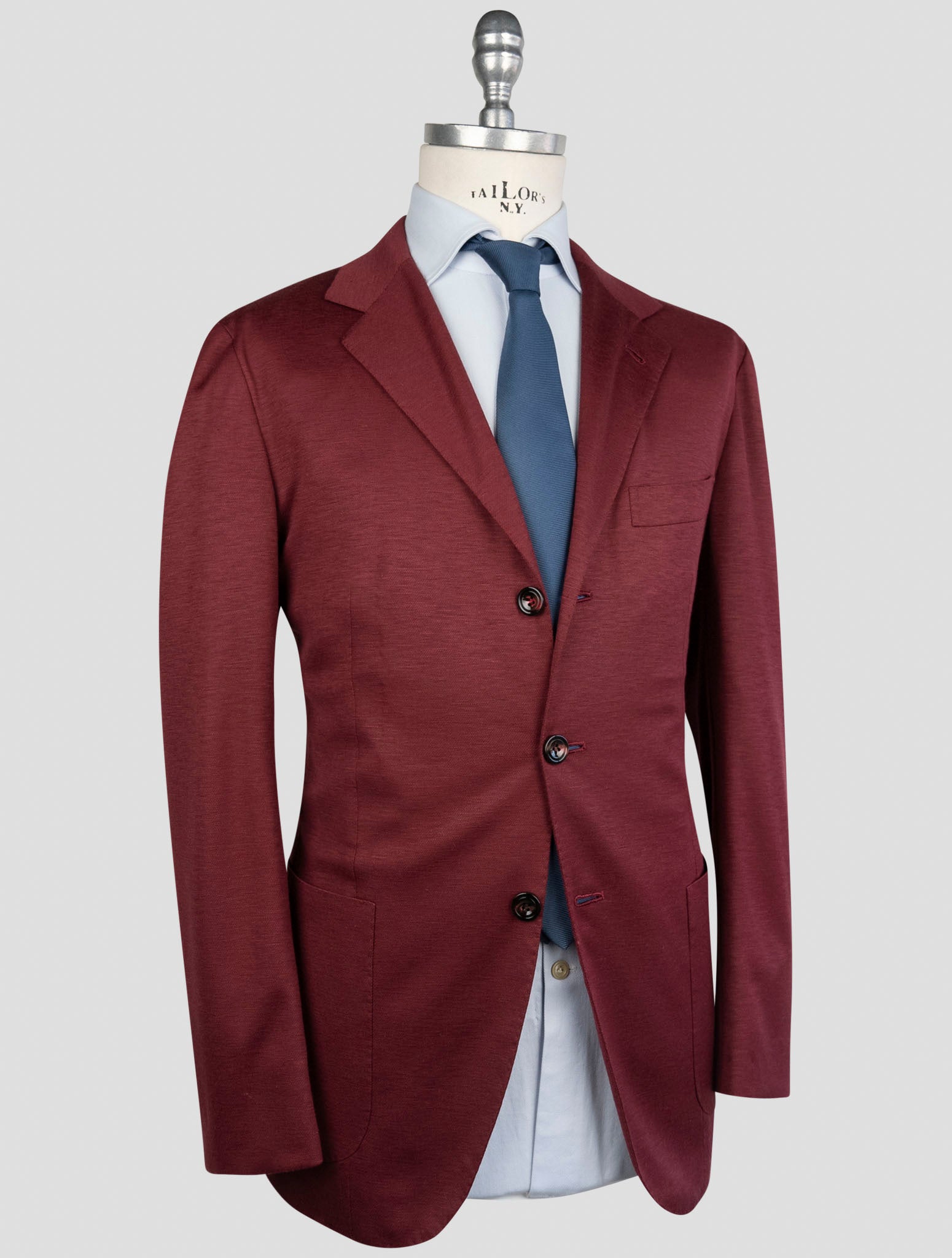 Kiton Burgundy Cashmere Blazer