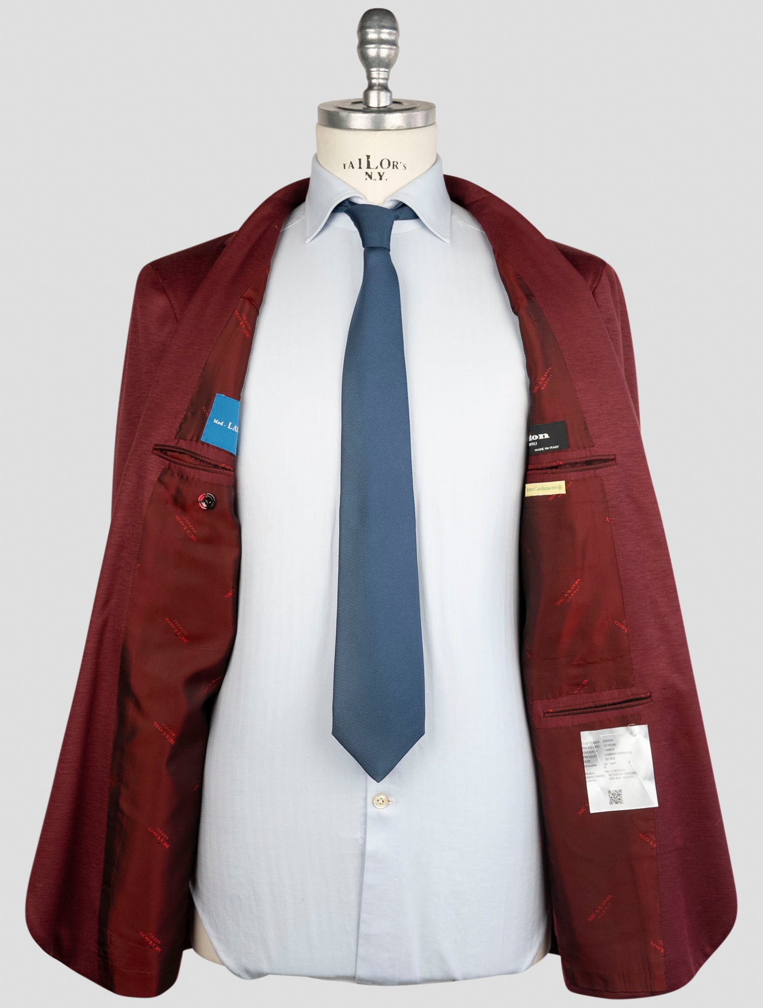 Kiton Burgundy Cashmere Blazer