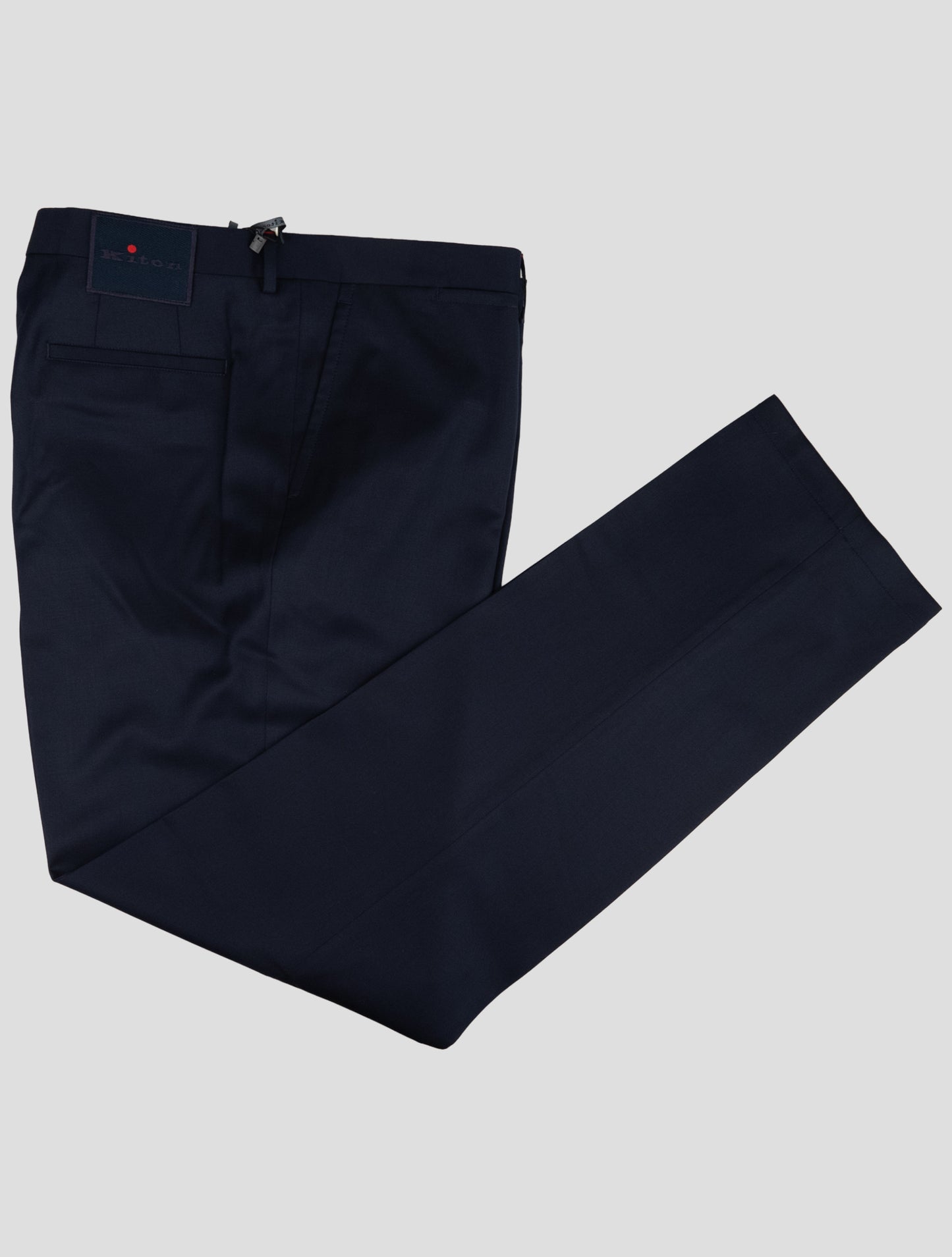 Kiton Blue Wool Dress Pants