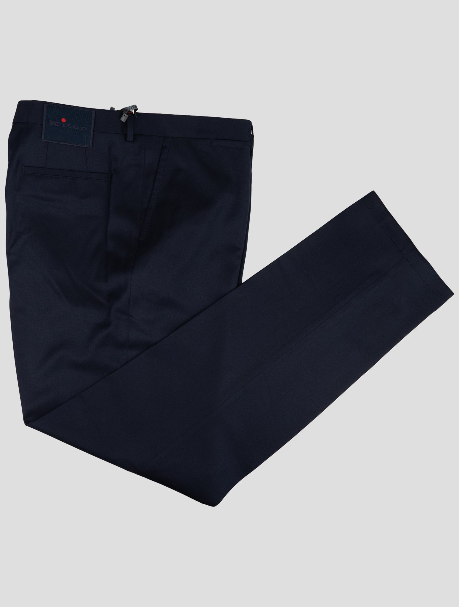 Kiton Blue Wool Dress Pants