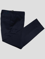 Kiton Blue Wool Dress Pants