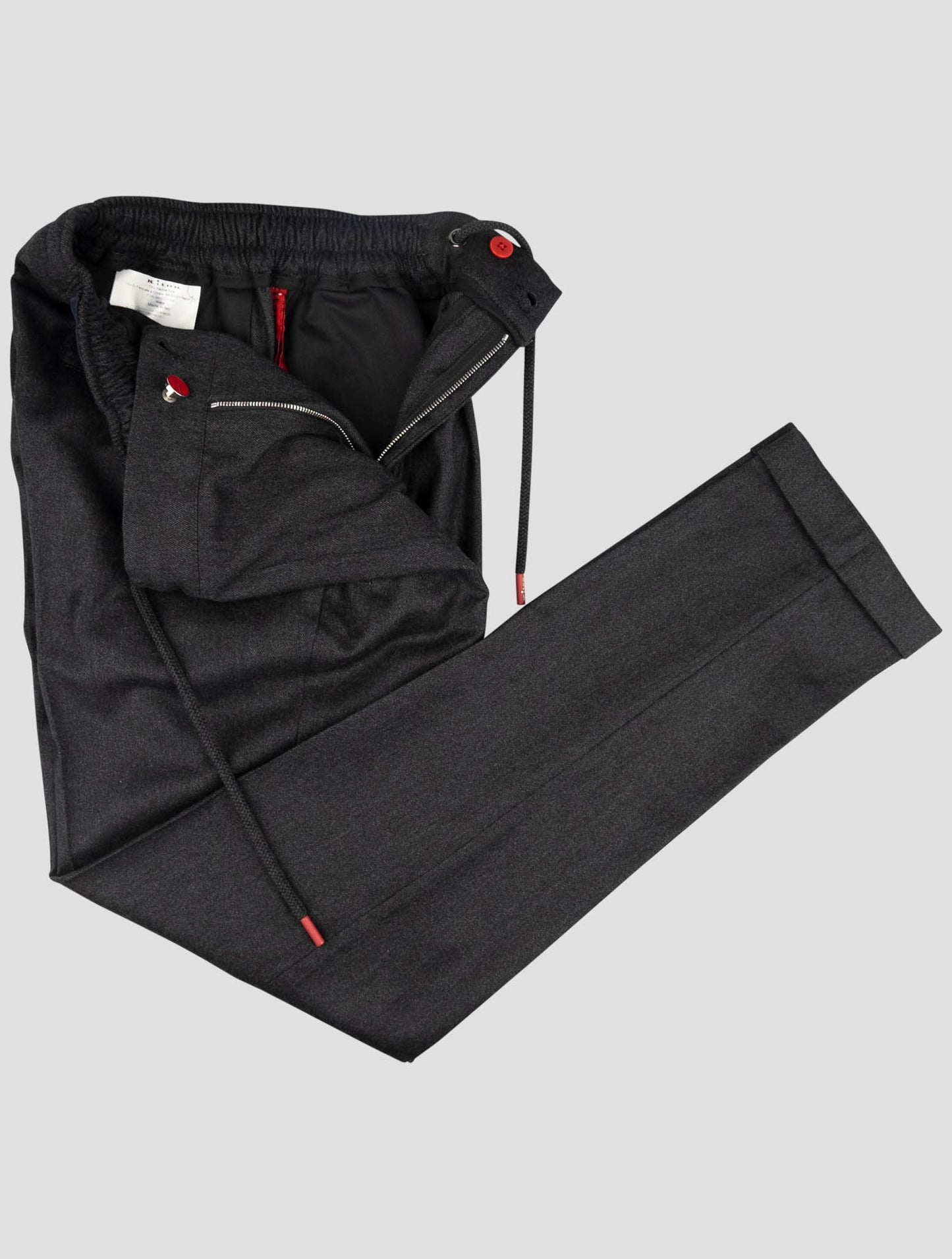 Kiton Dark Gray Virgin Wool Cashmere Pa Ea Pants