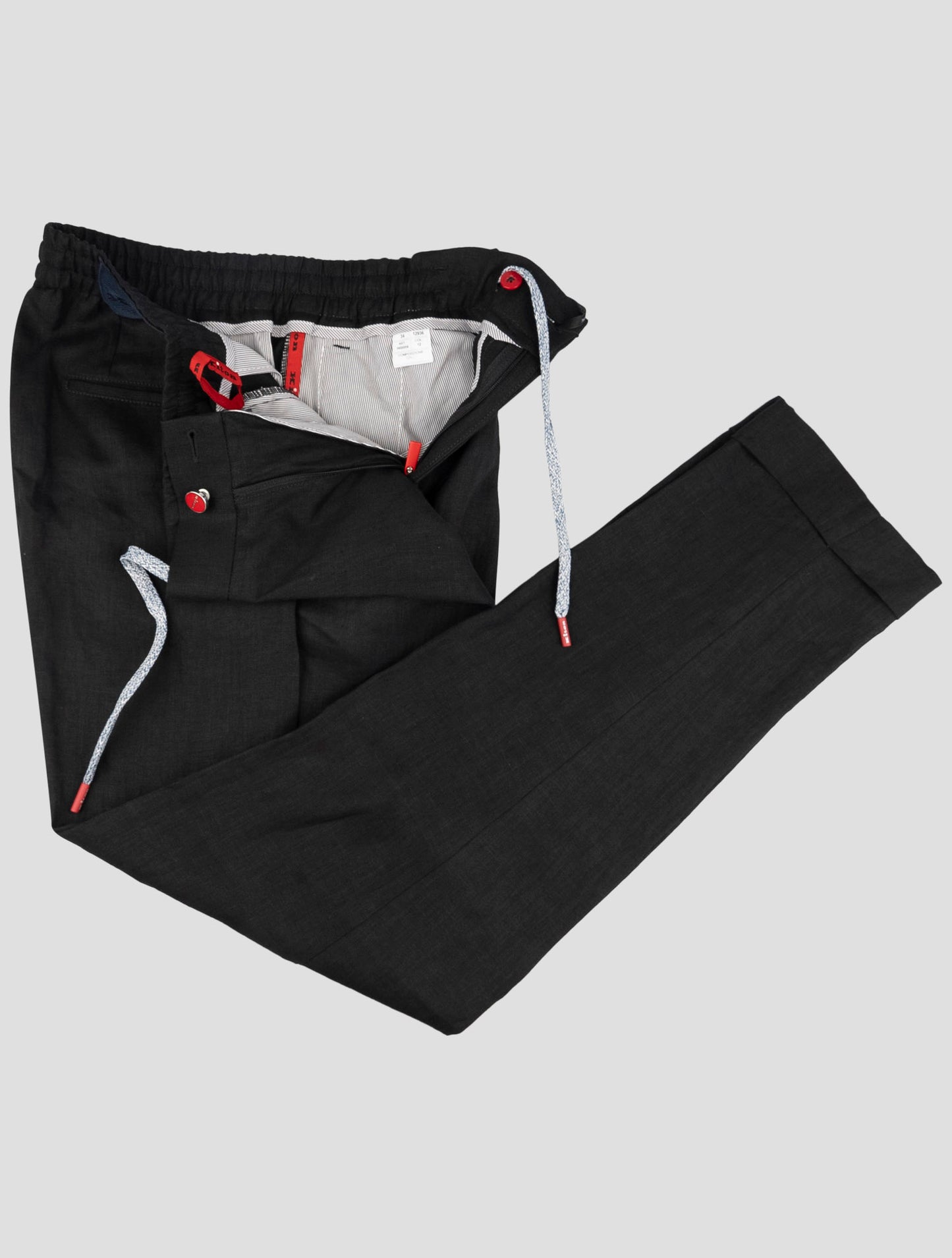 Kiton Black Linen Pants