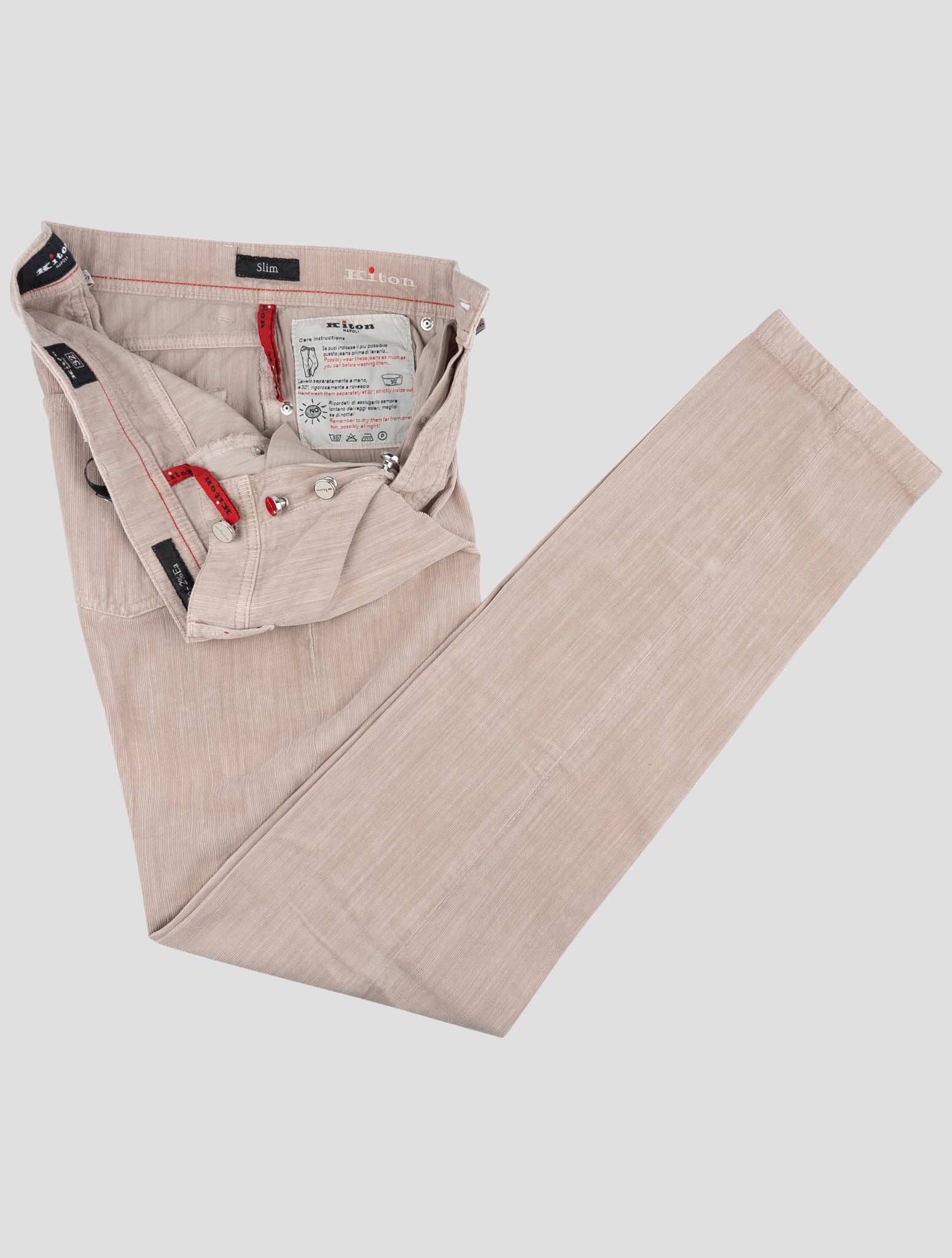 Kiton Beige Cotton Ea Velvet Jeans