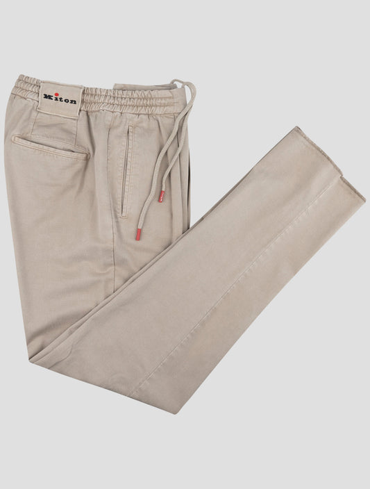Kiton Beige Lyocell Cotton Ea Pants