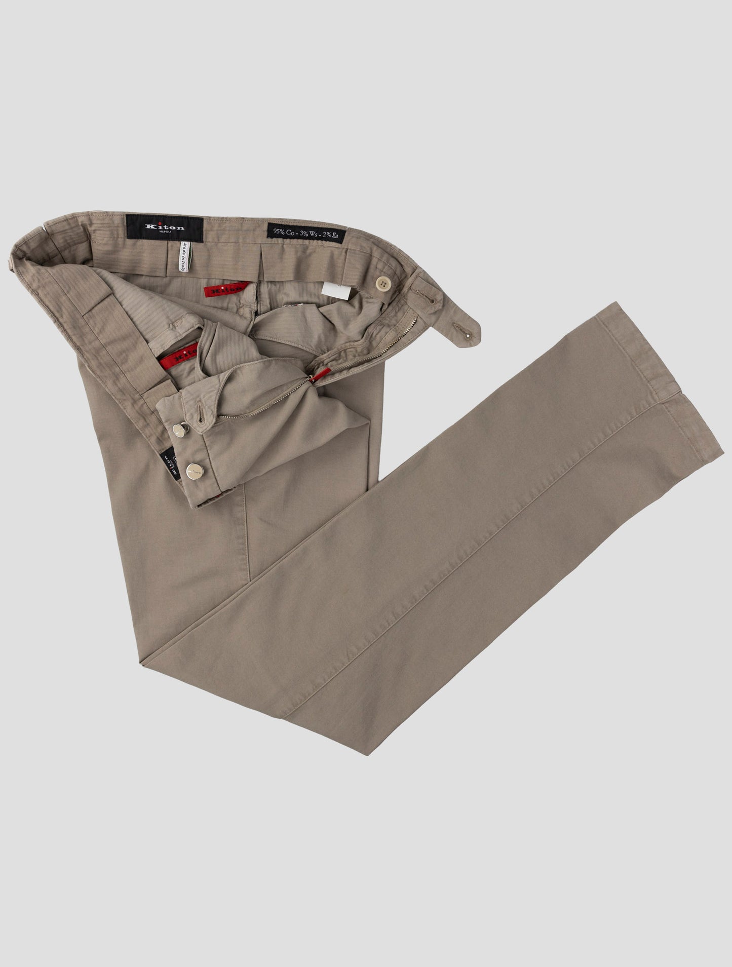 Kiton Beige Cotton Cashmere Ea Pants
