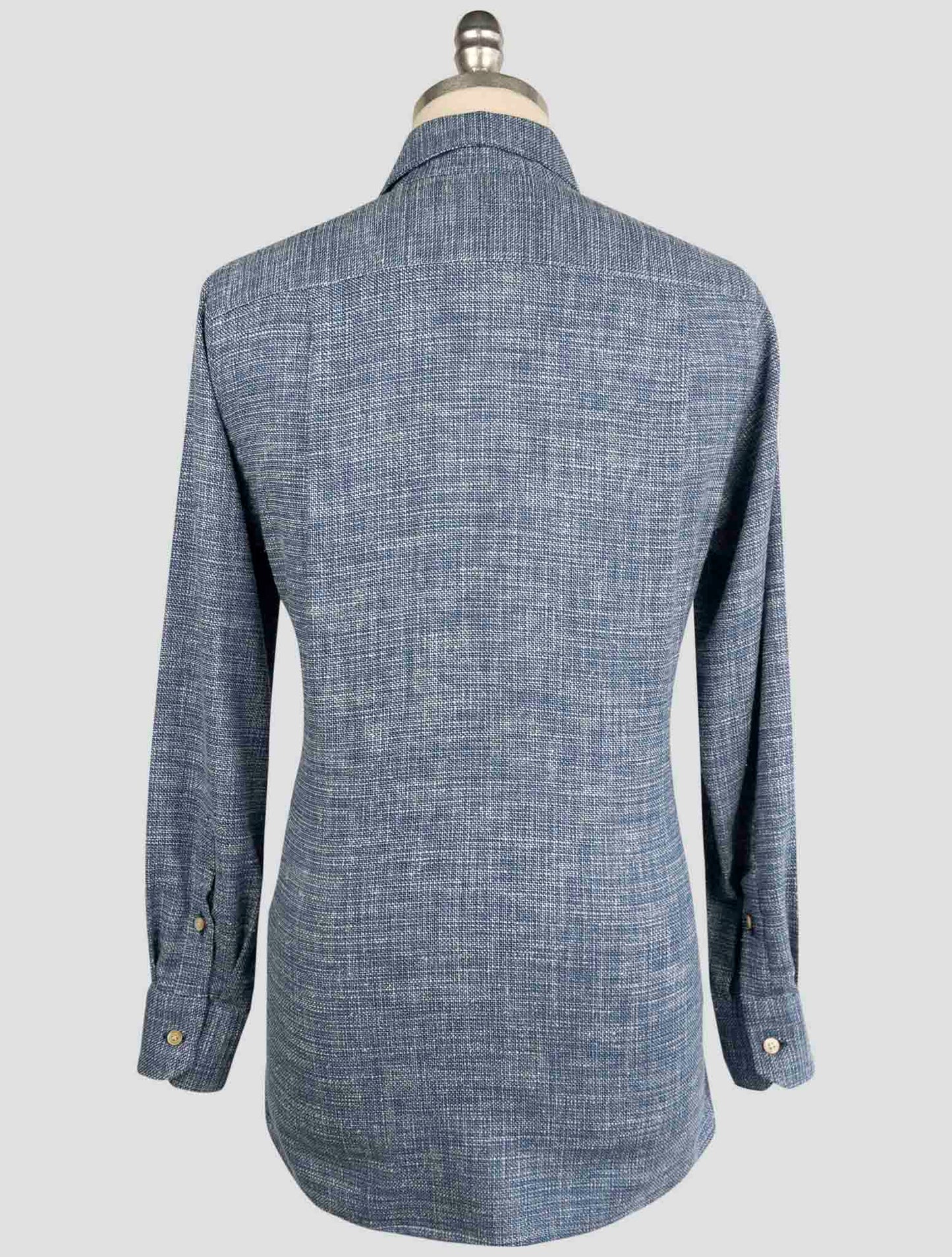 Kiton Blue Virgin Wool Silk Pa Cotton Ea Shirt