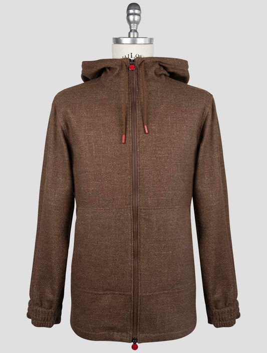 Kiton Brown Virgin Wool Silk Linen Shirt Umbi