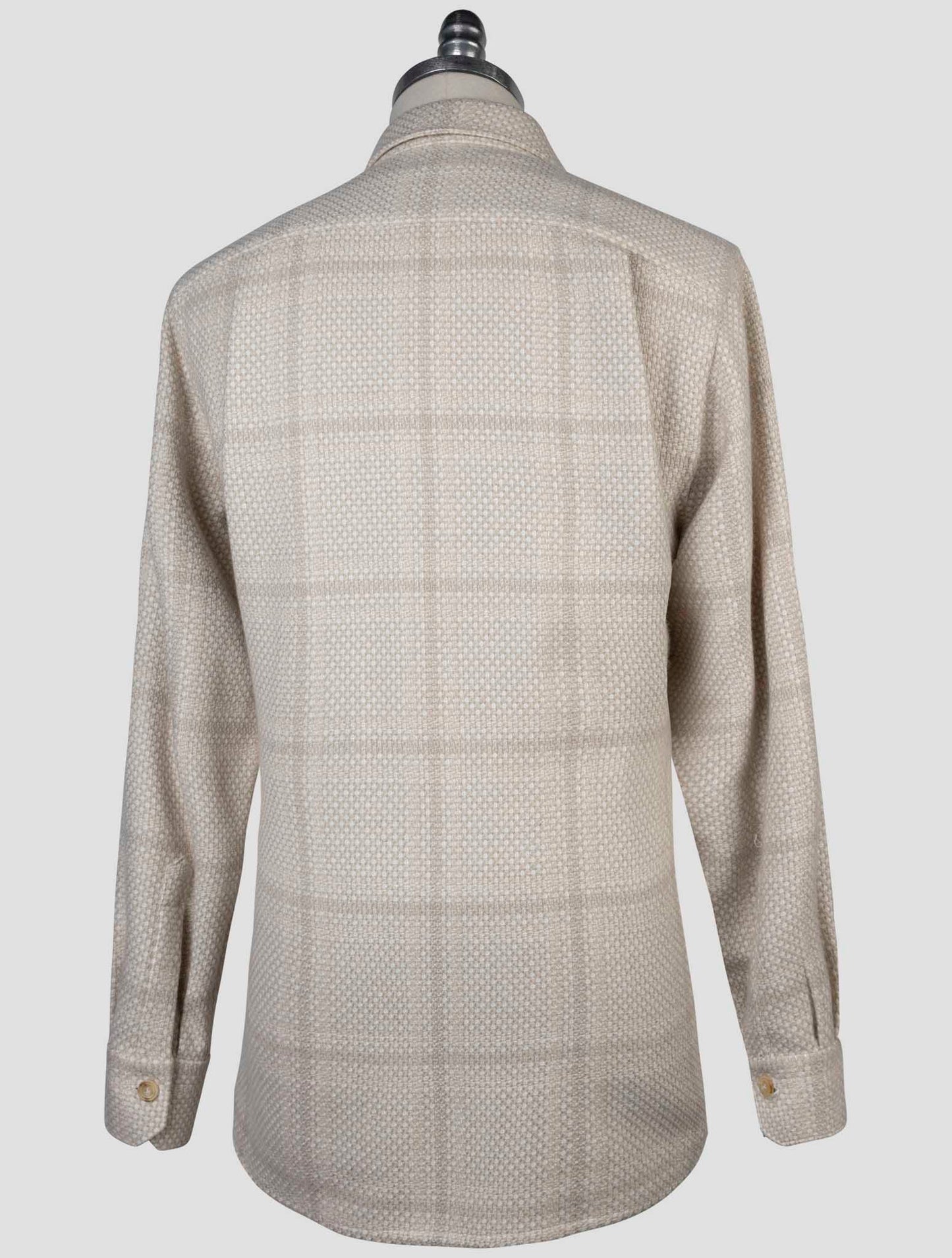 Kiton Beige Cashere Virgin Wool Silk Linen Shirt