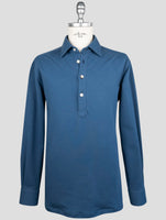 Kiton Blue Cotton Ea Sweater Polo
