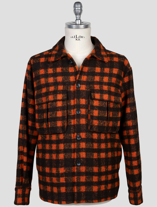 Kiton Orange Brown Alpaca Wool Pa Coat