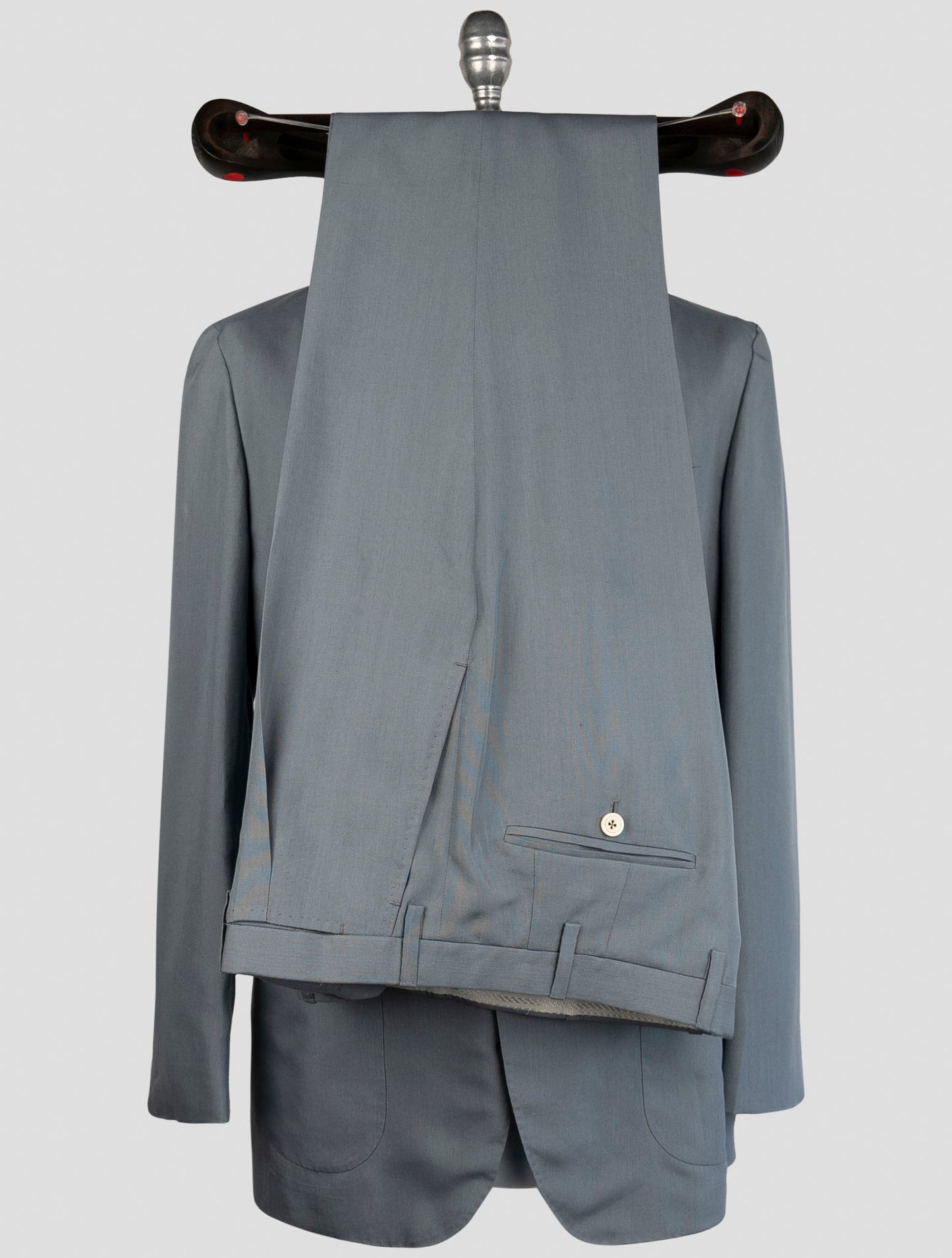 Kiton Light Blue Lyocell Viscose Silk Suit