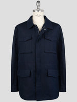 Kiton Blue Cotton Coat