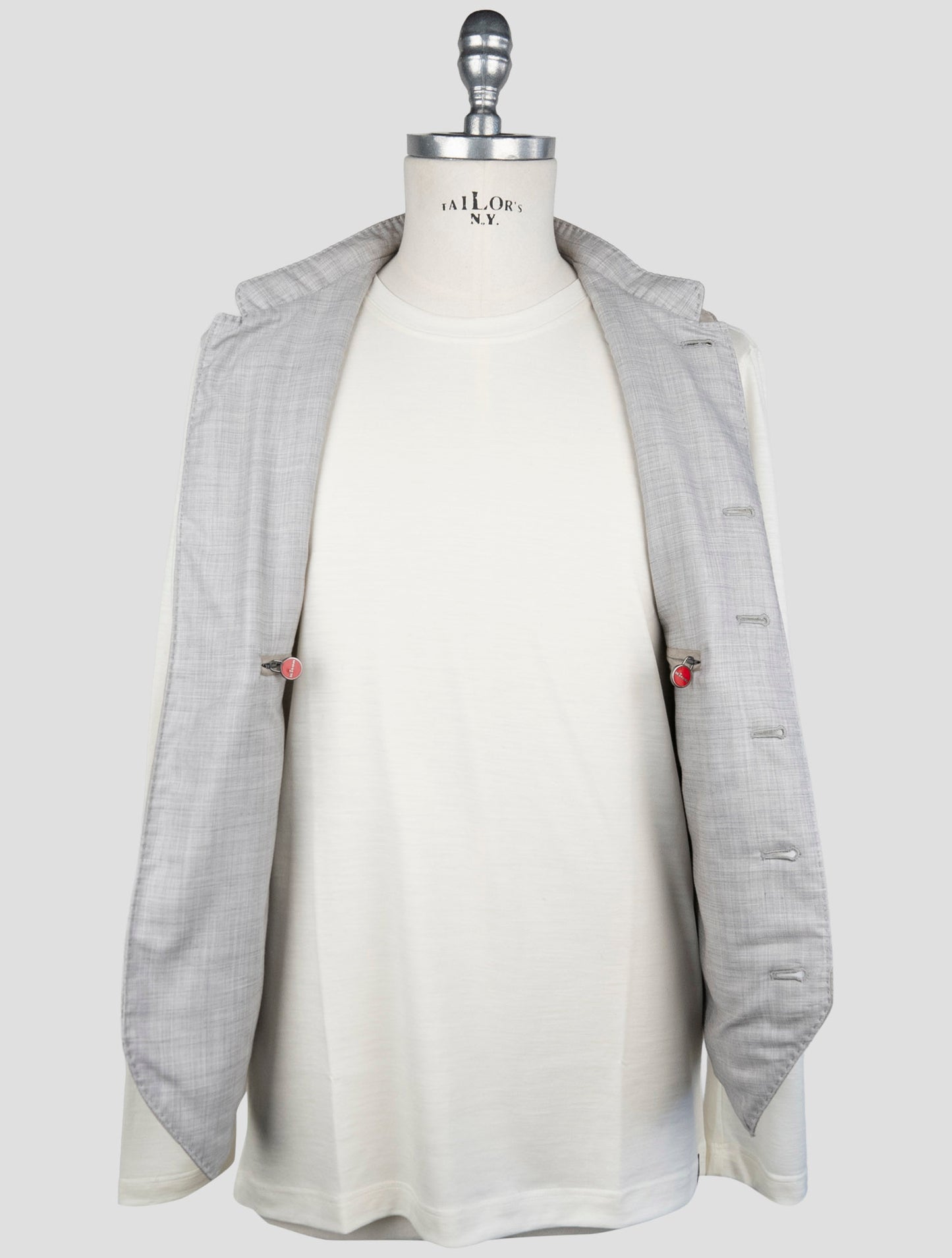 Kiton Taupe Gray Cashmere Leather Suede Vest