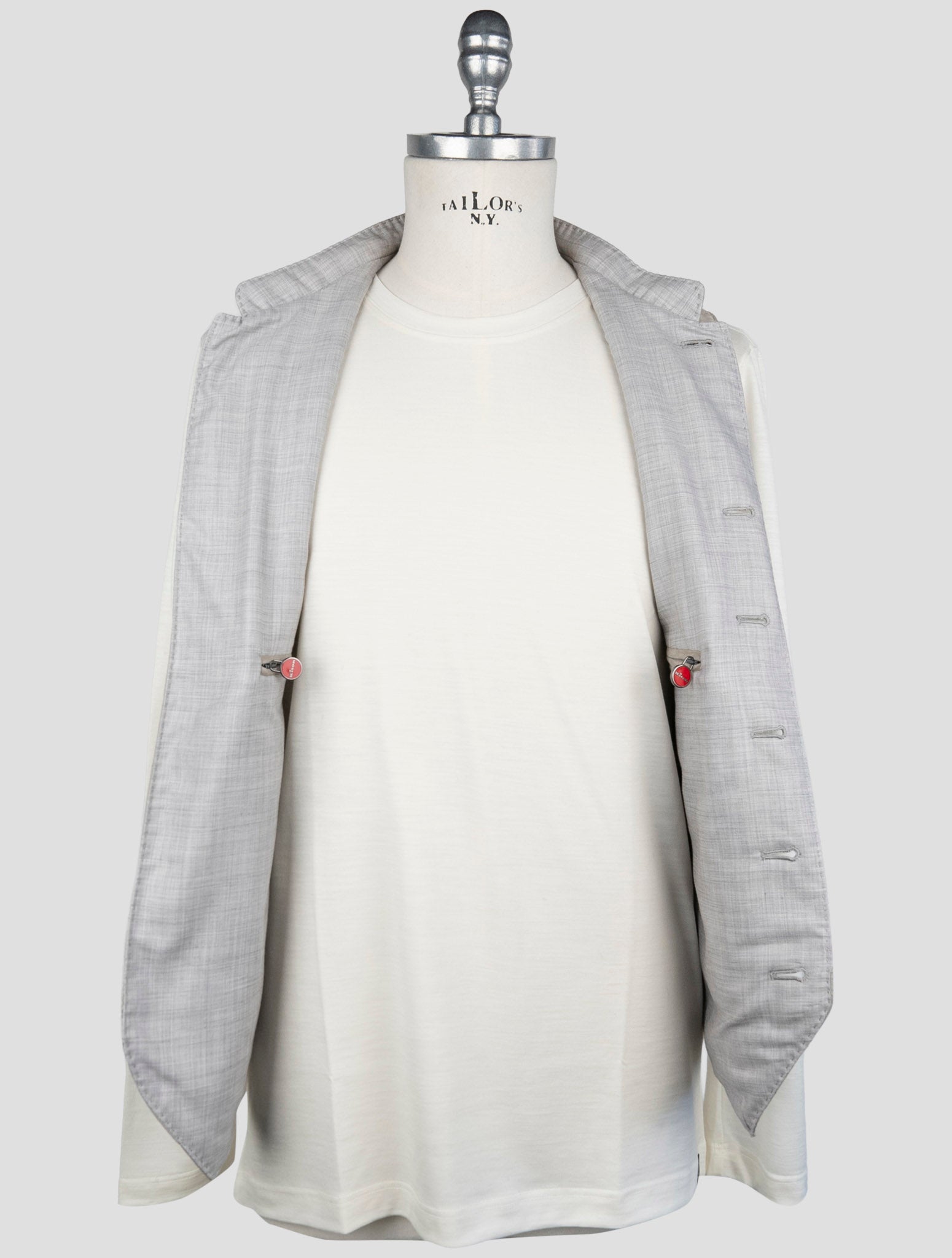 Kiton Taupe Gray Cashmere Leather Suede Vest