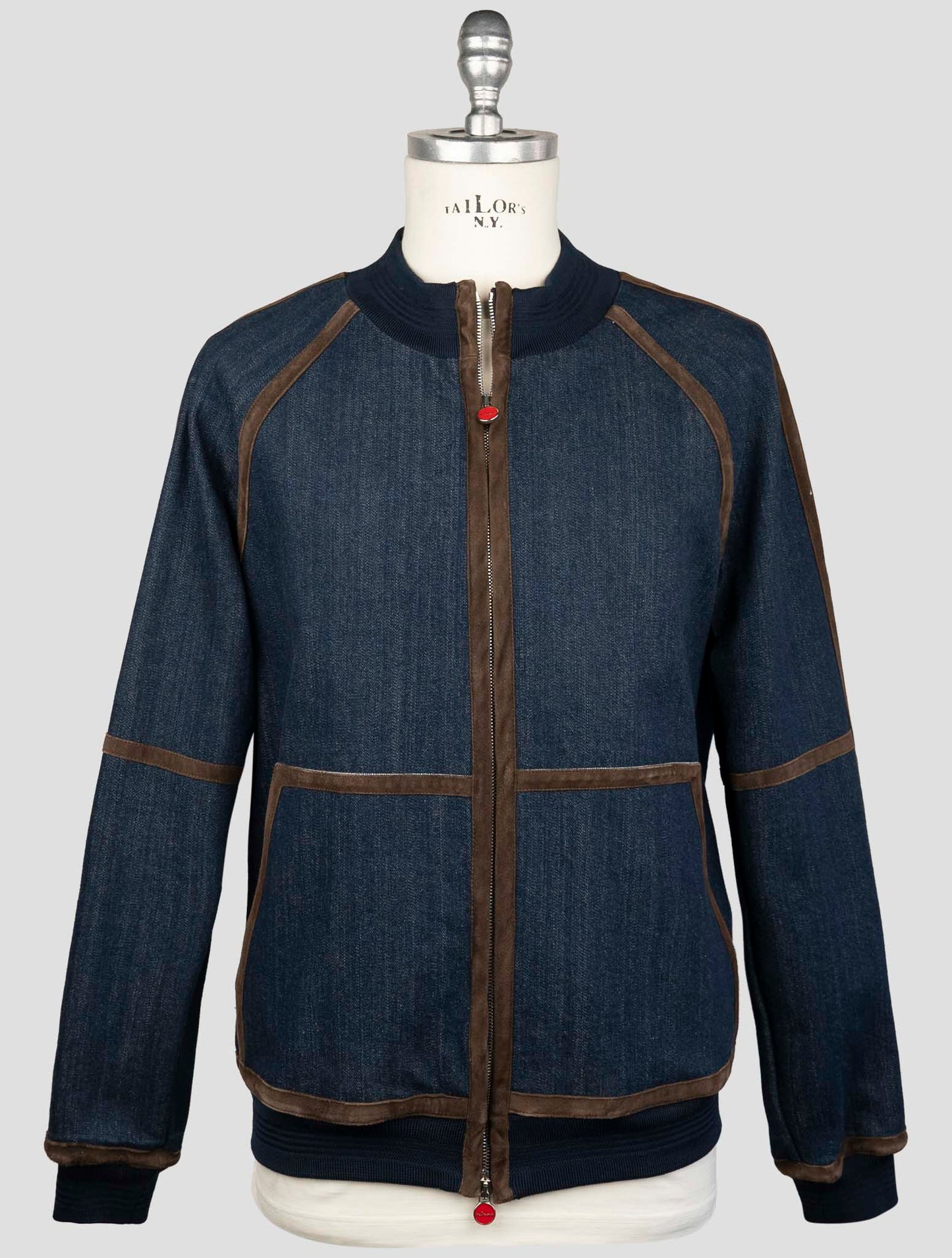 Kiton Blue Cotton Ea Coat
