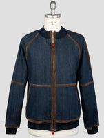 Kiton Blue Cotton Ea Coat